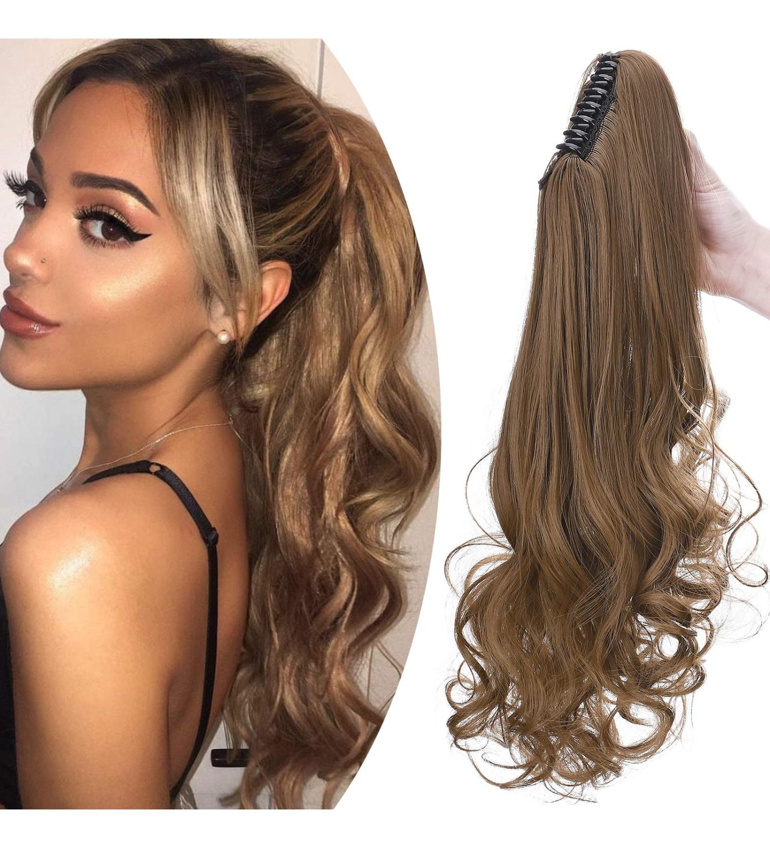 Shop Heat Resistant Ponytail Extension & Braid - 18 Clip-In Hair Extensions in Smooth & Wavy Styles | Realistic Look Available in White/Brown - Buy Online on GoSupps.com