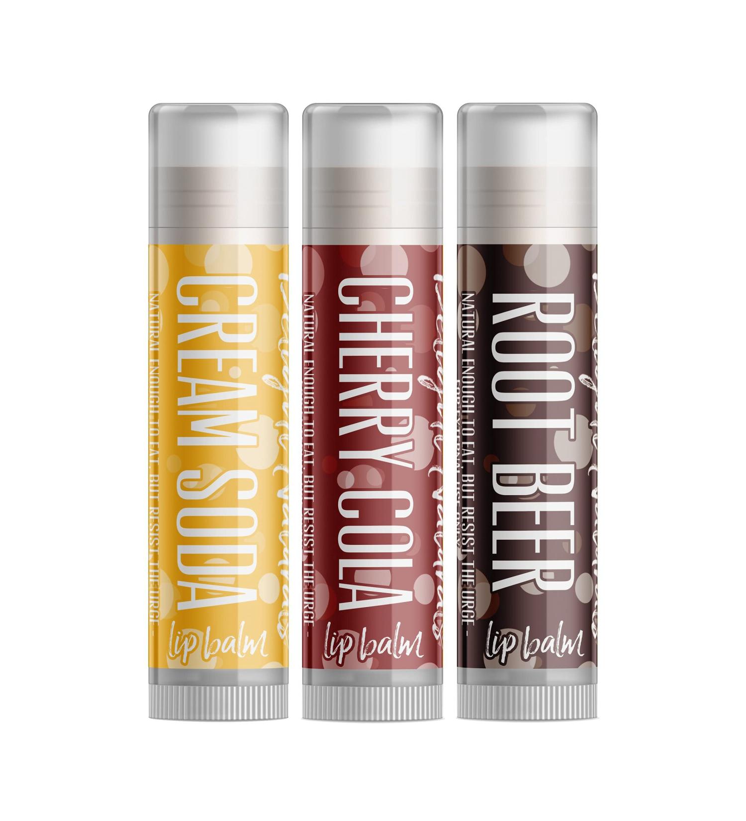 Soda Fountain Lip Balm Gift Set - Cream Soda Cherry Cola & Root Beer | Shop Internationally - Buy Online on GoSupps.com