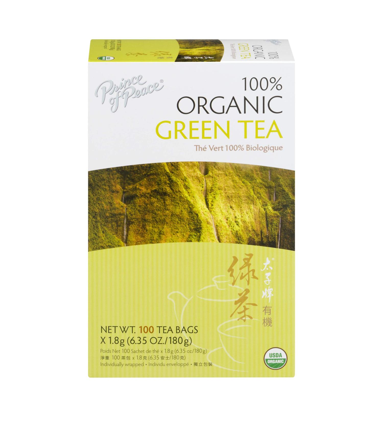 Pack of 4 x Prince of Peace Organic Green Tea - 100 Tea Bags