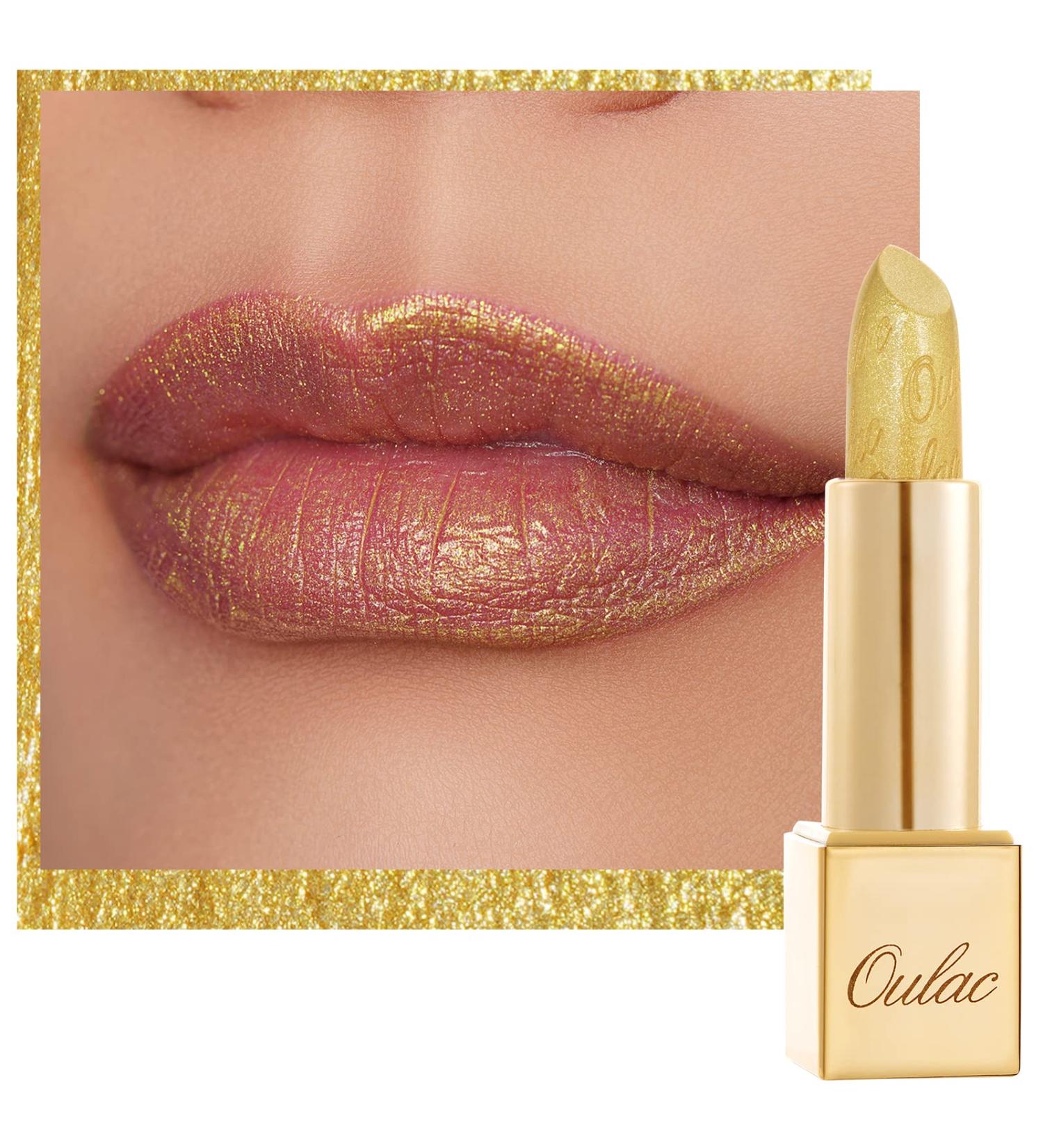 Oulac Metallic Shine Lipstick - Celebration (18) | Long Lasting Full-Coverage Lip Color | Vegan & Cruelty-Free 4.3g/0.15oz - Buy Online on GoSupps.com