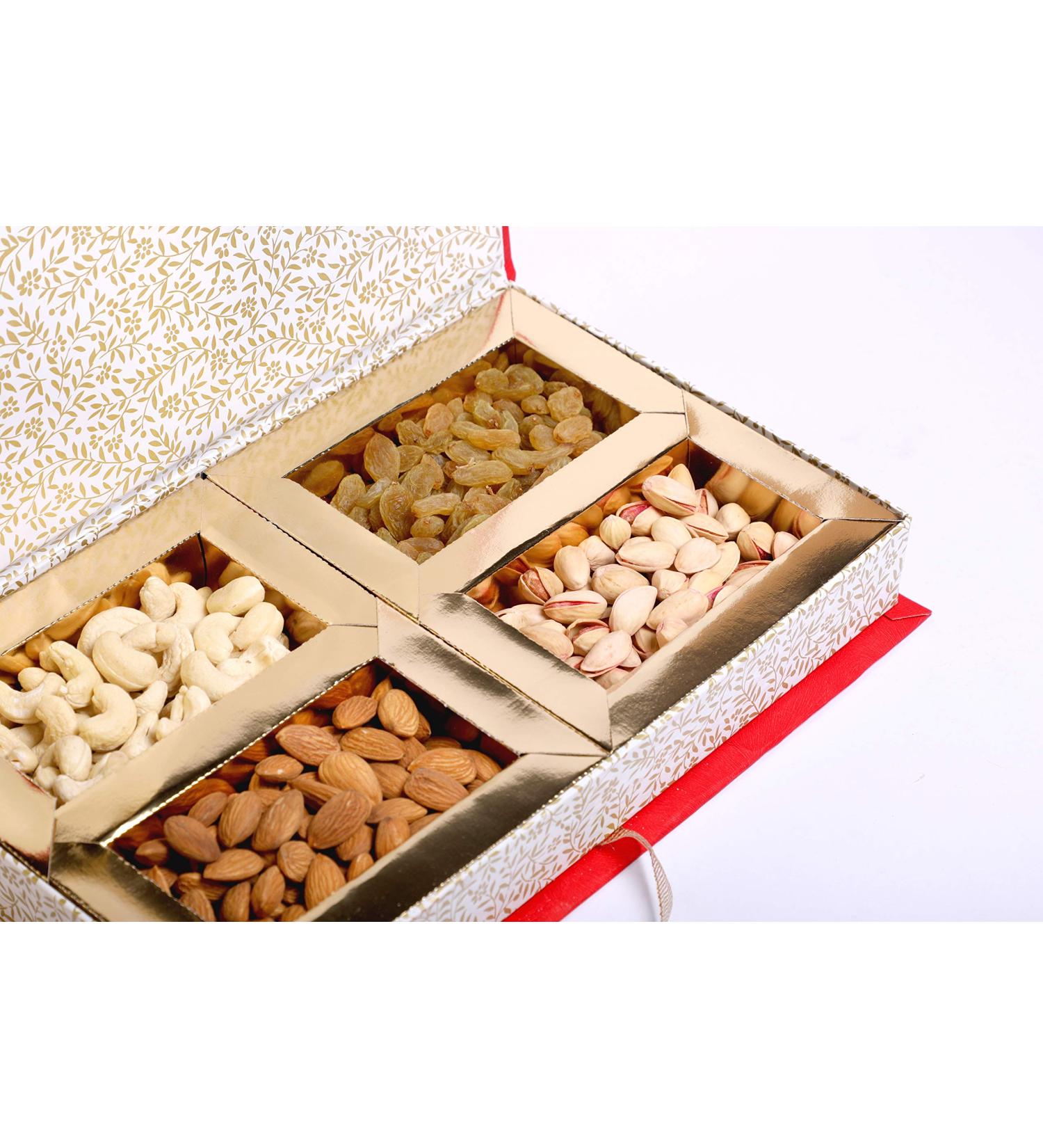 Bhai dooj special | Dry Fruits Items Kaju/Badam/Pista/Kishmish (100gm Each) Dry Fruits and Nuts Box Pack Diwali Gifts for Family and Friends Corporate Office Clients - Bhai Dooj Gift Set for Brother Sister - Buy Online on GoSupps.com