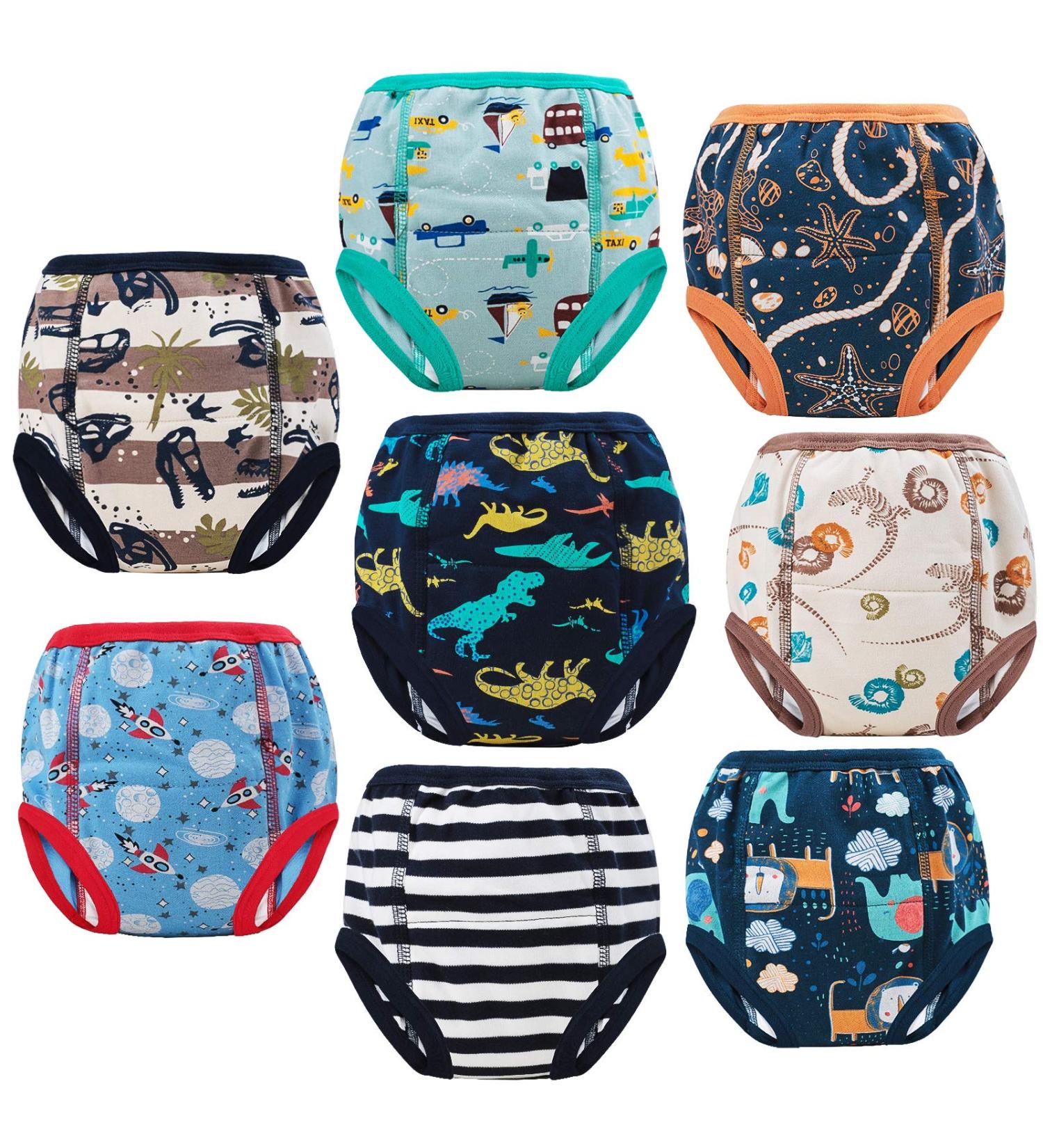 MooMoo Baby 8 Pack Dino Training Pants | Toddler Potty Training Underwear 2-6T | Cotton Absorbent Training Pants 3T - Buy Online on GoSupps.com