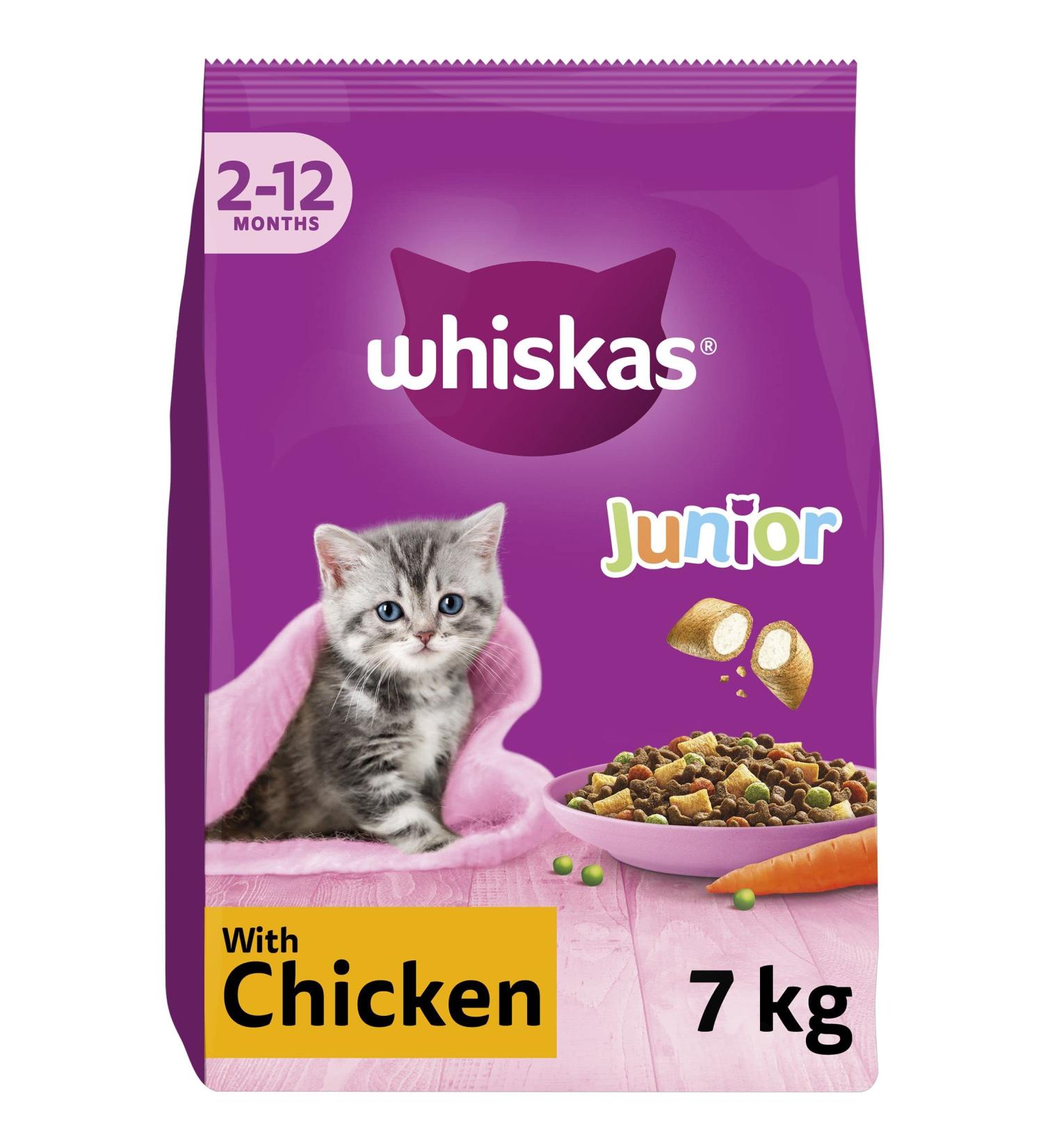 Whiskas Junior Chicken 7 kg Bag Kitten Cat Dry Food - Pack May Vary 7 kg (Pack of 1) - Buy Online on GoSupps.com