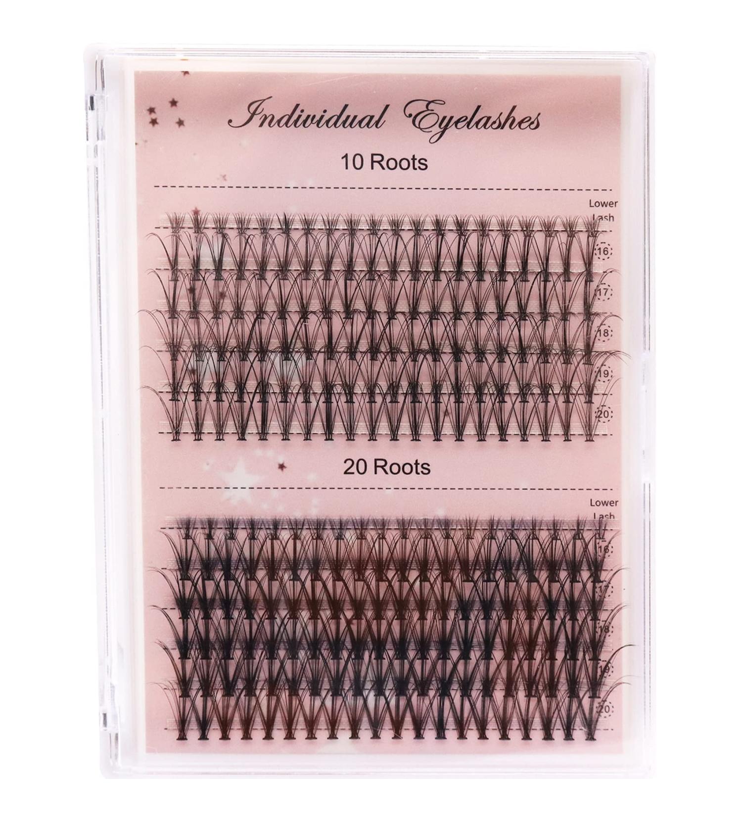 Losha Individual Lashes 10D/20D Mix 16-20mm D Curl Eyelash Extensions - Professional Makeup, 0.1/0.07mm Eye Lash Clusters - Buy Online on GoSupps.com