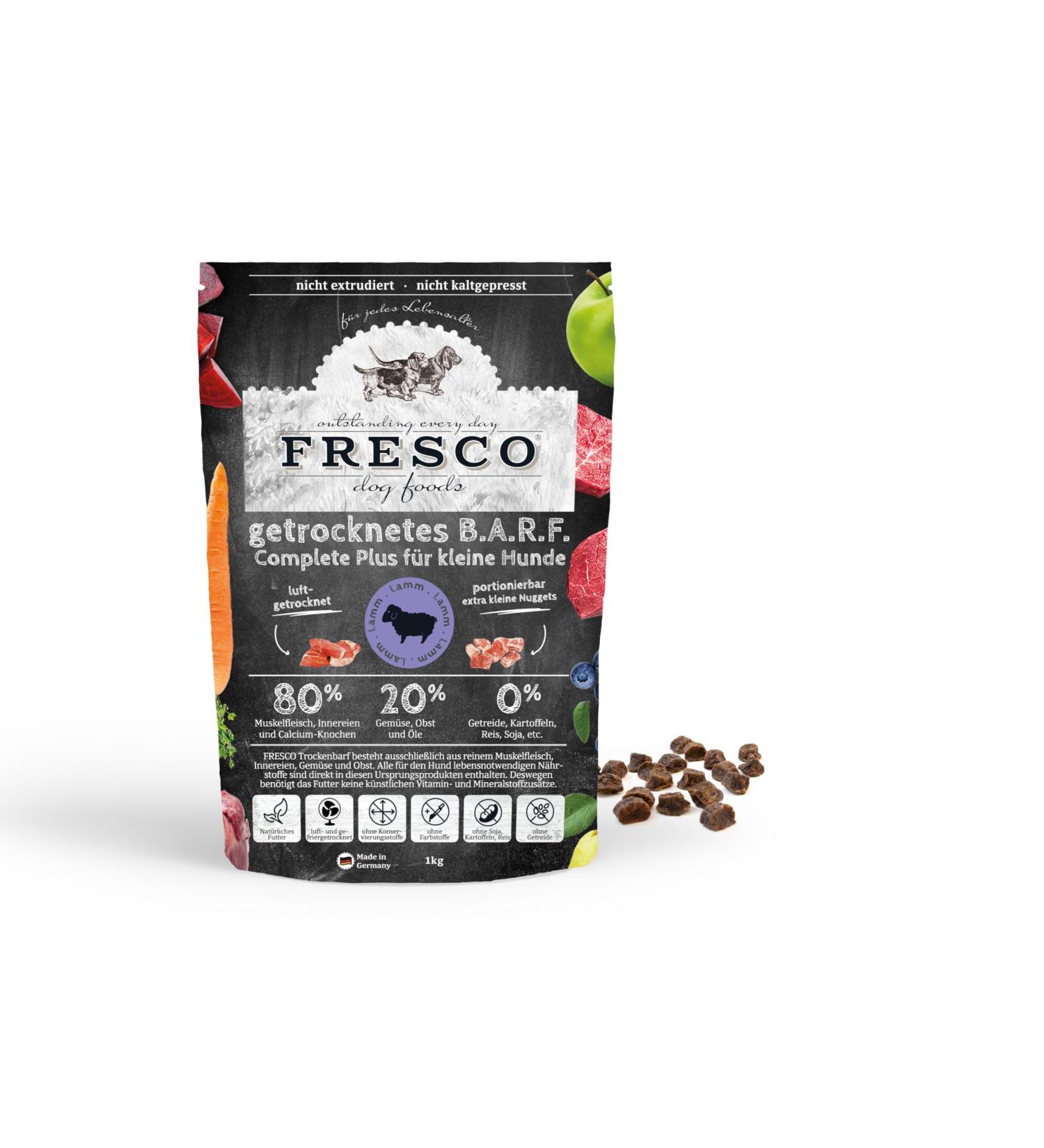 Fresco Barf Dry Complete Plus Turkey | 1 kg | Dry barf for small dogs | Composed of pure muscle meat offal and calcium turkey bones as well as fruits vegetables and oil - Buy Online on GoSupps.com