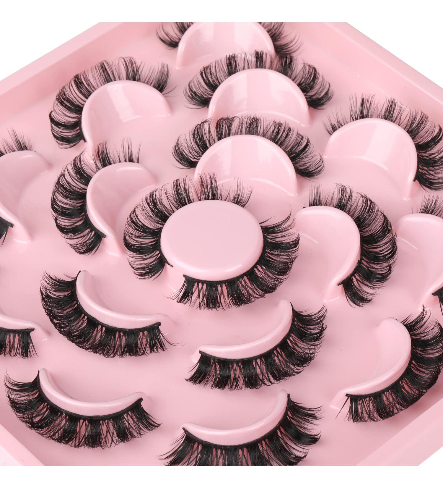 ALICROWN 3D Faux Mink Russian Strip Lashes - 15MM Fluffy DD Curl, 10 Pairs Wispy Eyes - Buy Online on GoSupps.com