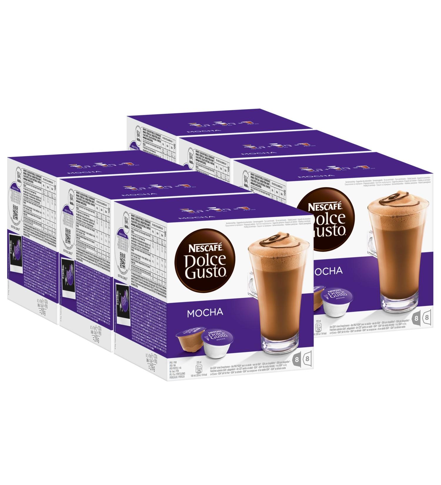 Dolce Gusto Compatible Mocha Pack of 6 6 x 16 Capsules (48 Servings) - Buy Online on GoSupps.com