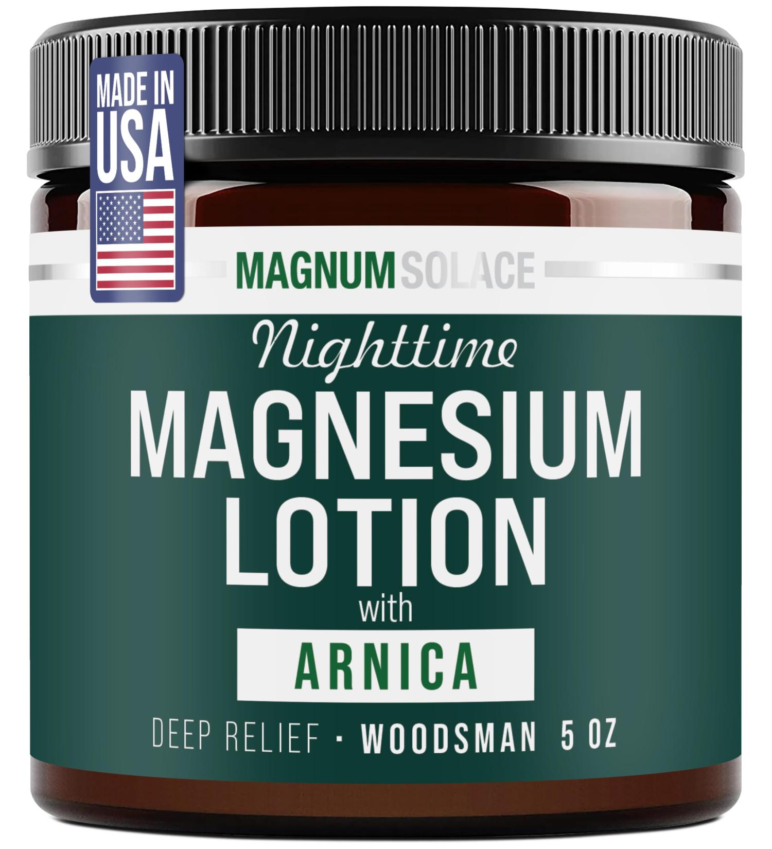 Nighttime Magnesium Lotion with Arnica Soothing Relief & Relaxation Highly Concentrated Magnesium for Muscles & Joints Apply to Legs or Feet Before Bed Skin-Friendly - Buy Online on GoSupps.com