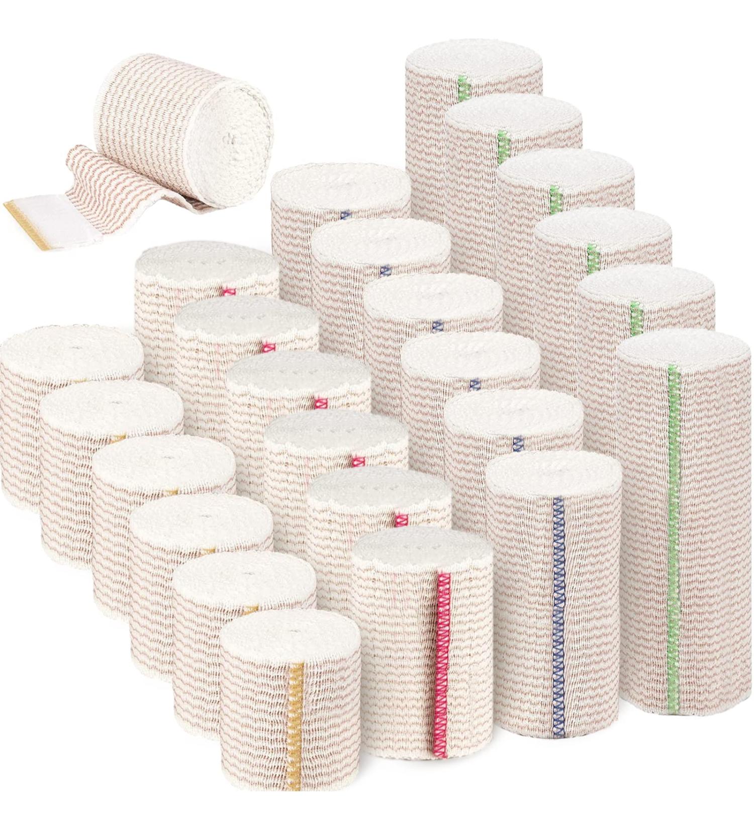 24 Pack Elastic Compression Bandage Wrap Set for Sports and Medical Recovery - Buy Online on GoSupps.com