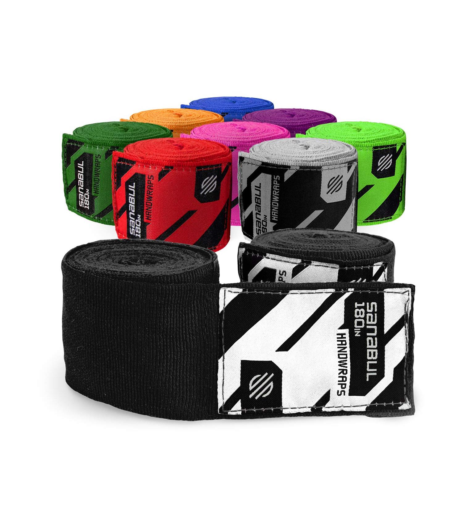 Sanabul Professional 180 Elastic Handwraps for Boxing Kickboxing MMA - Black 180 - Buy Online on GoSupps.com