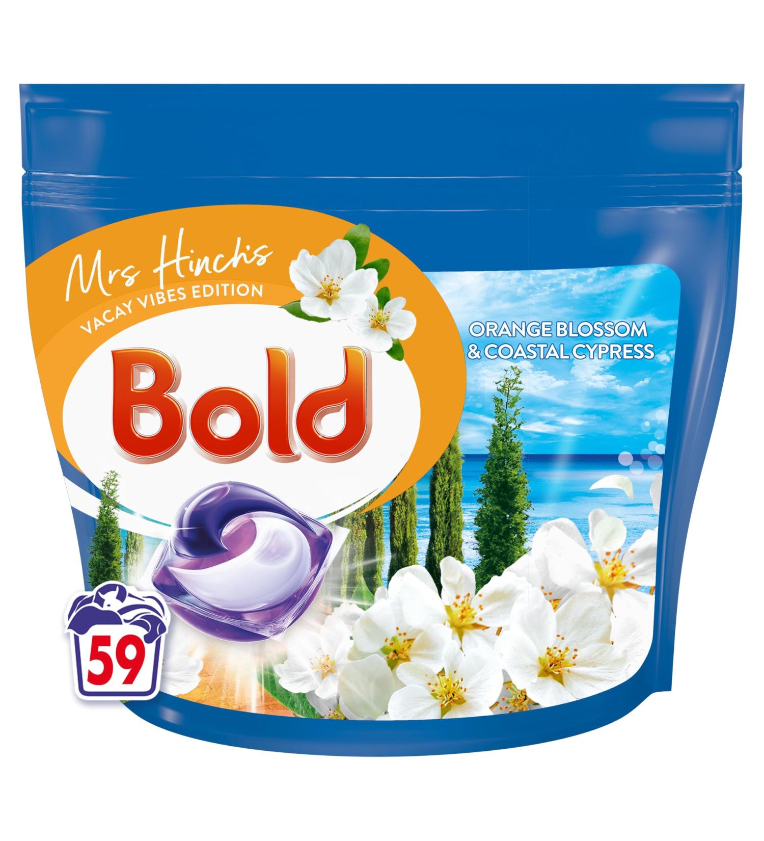 Bold PODS Washing Liquid Capsules 59 Washes Orange Blossom & Coastal Cypress Part Of Mrs Hinch's Vacay Vibes Collection - Buy Online on GoSupps.com