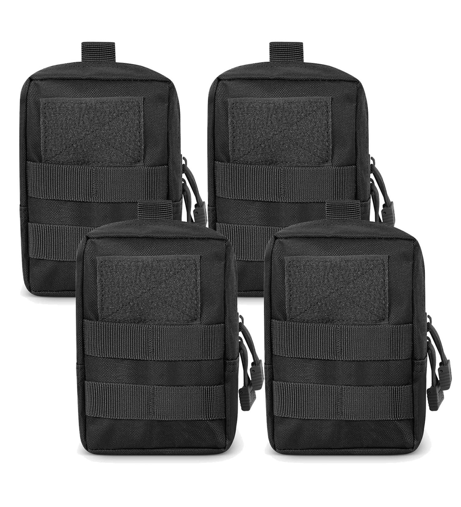 Gogoku 4-Pack Tactical Molle Pouch Combo - Compact Utility EDC Waist Bag Set in Black - Buy Online on GoSupps.com