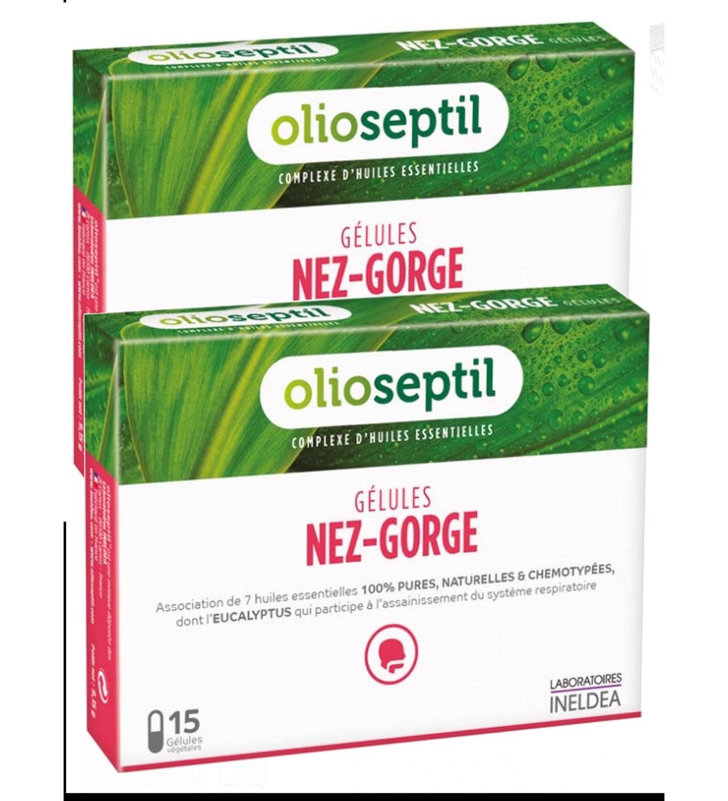 Olioseptil - Nez-gorge - Lot de 2 x 15 g lules - Lib re les voies a riennes sup rieures - Buy Online on GoSupps.com