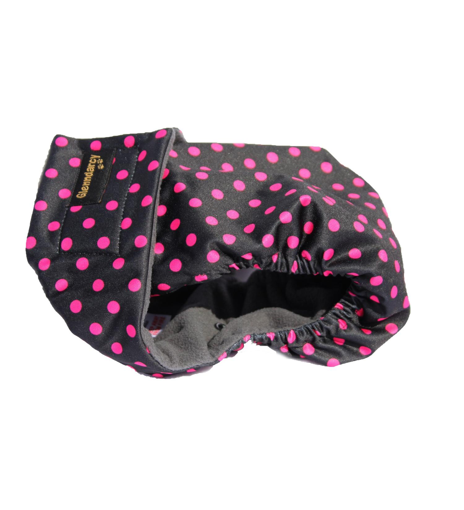 Glenndarcy Dog Diapers without Tail Hole - Medium Black Pink Dots for French Bulldogs & More | International Shipping Available - Buy Online on GoSupps.com