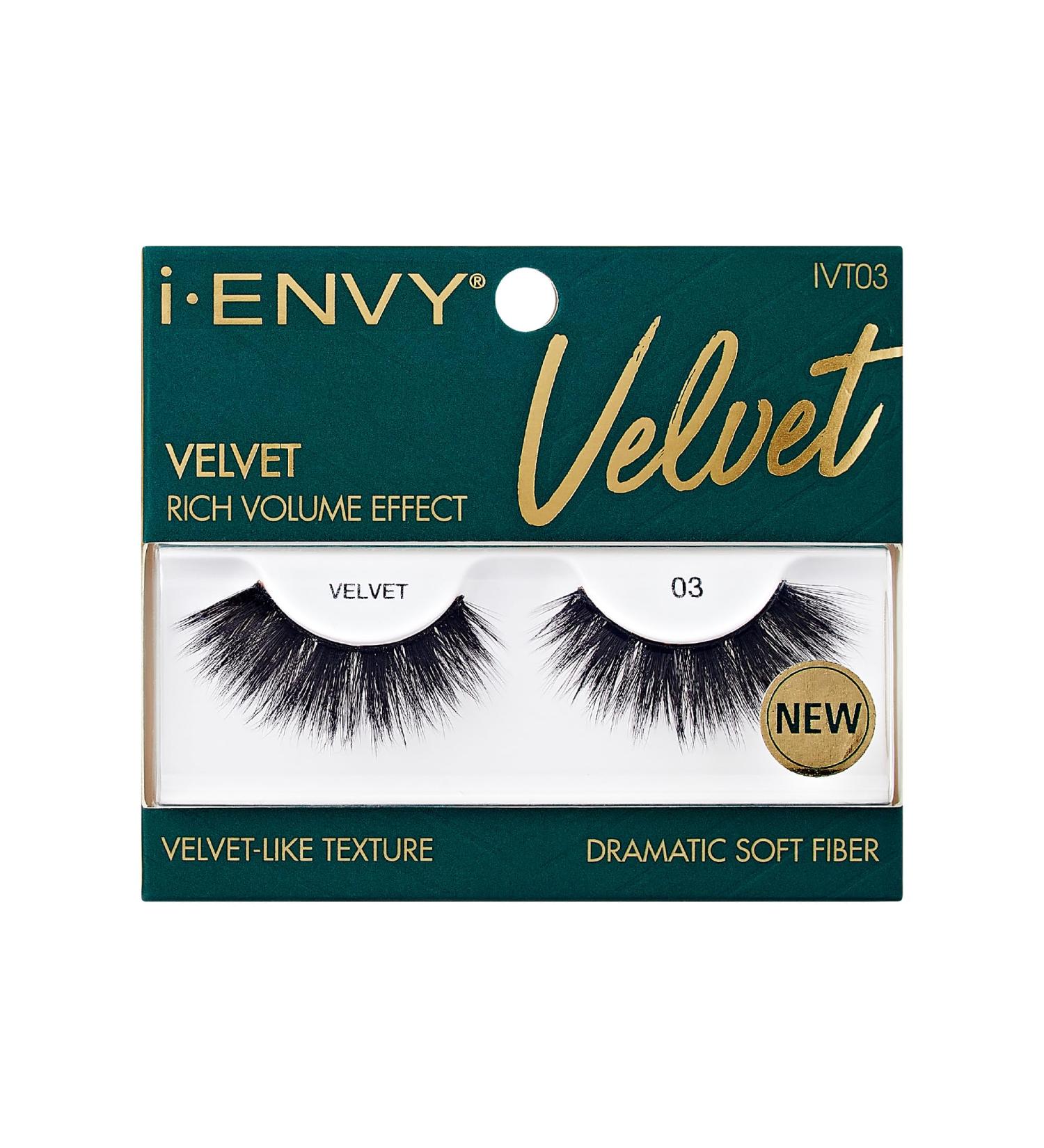 i-ENVY False Lashes | Velvet Soft Fluffy Wispy Volume Faux Mink Extensions - Dramatic Cat Eye Look (03) - Reusable International Shipping Available - Buy Online on GoSupps.com