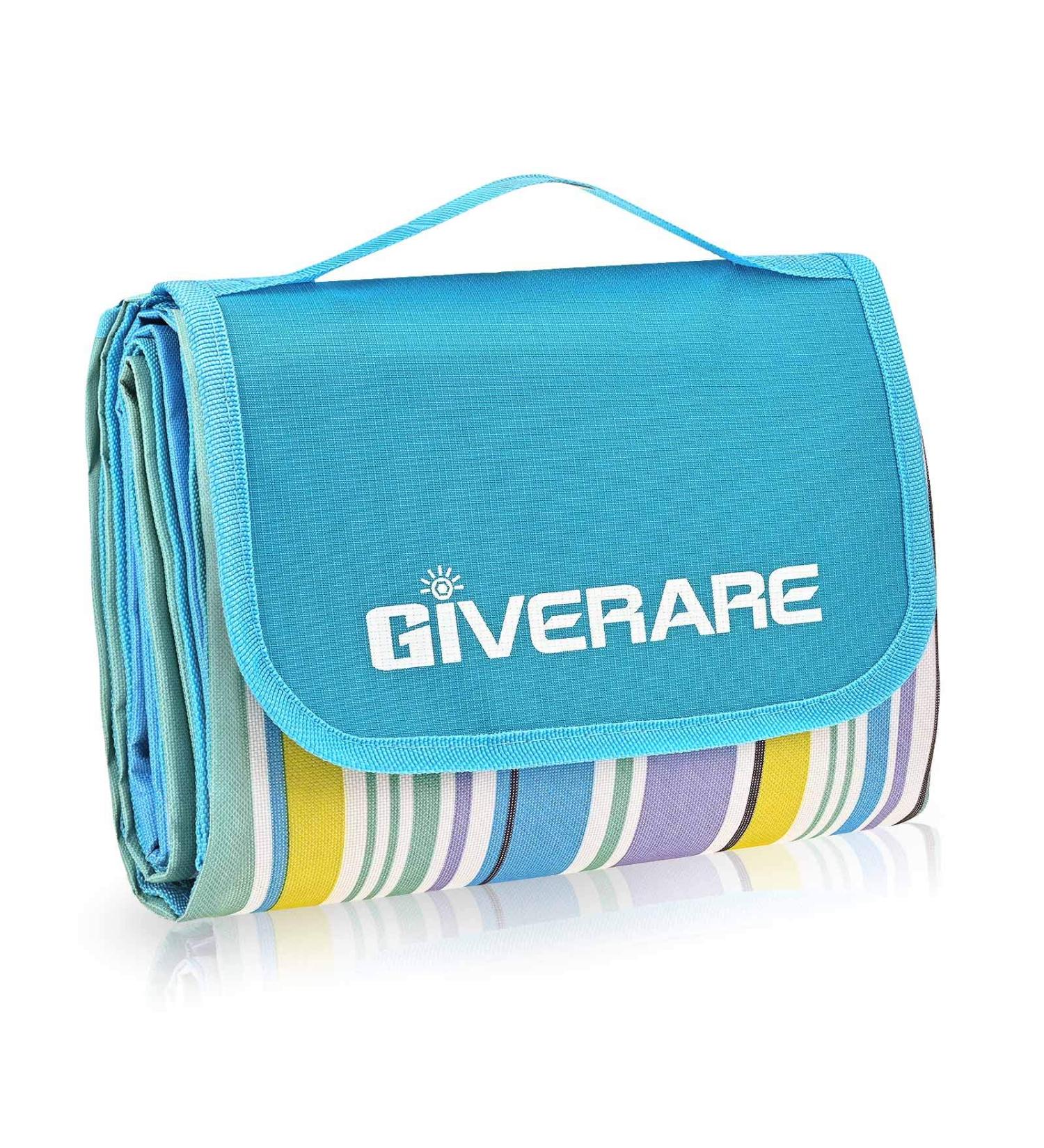 GIVERARE XL Picnic Beach Blanket - Sandfree Waterproof Outdoor Camping Mat for Family Travel, Hiking, Music Festivals - Buy Online on GoSupps.com