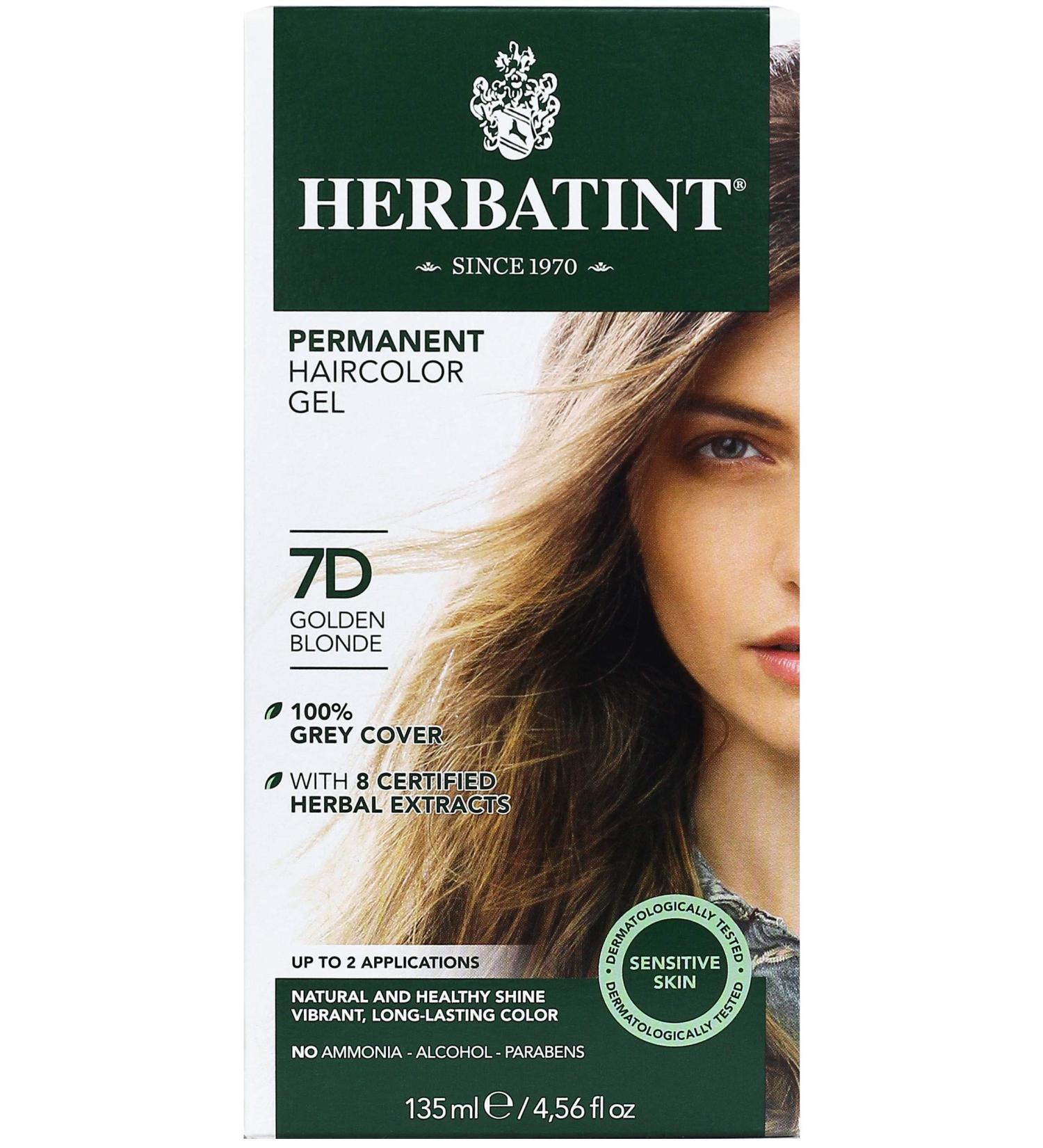 Herbatint 7D Golden Blonde Permanent Hair Color Gel - 4.56 fl oz (135 ml) - Buy Online on GoSupps.com