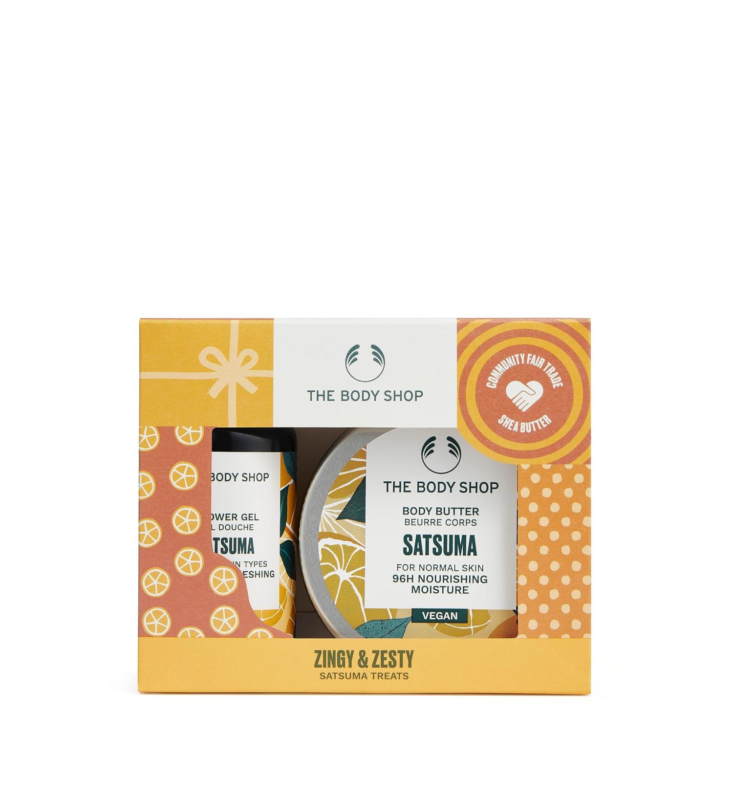 The Body Shop Zingy & Zesty Satsuma Treats Body Care Holiday Gift Set Vegan 2-Piece Set - Buy Online on GoSupps.com