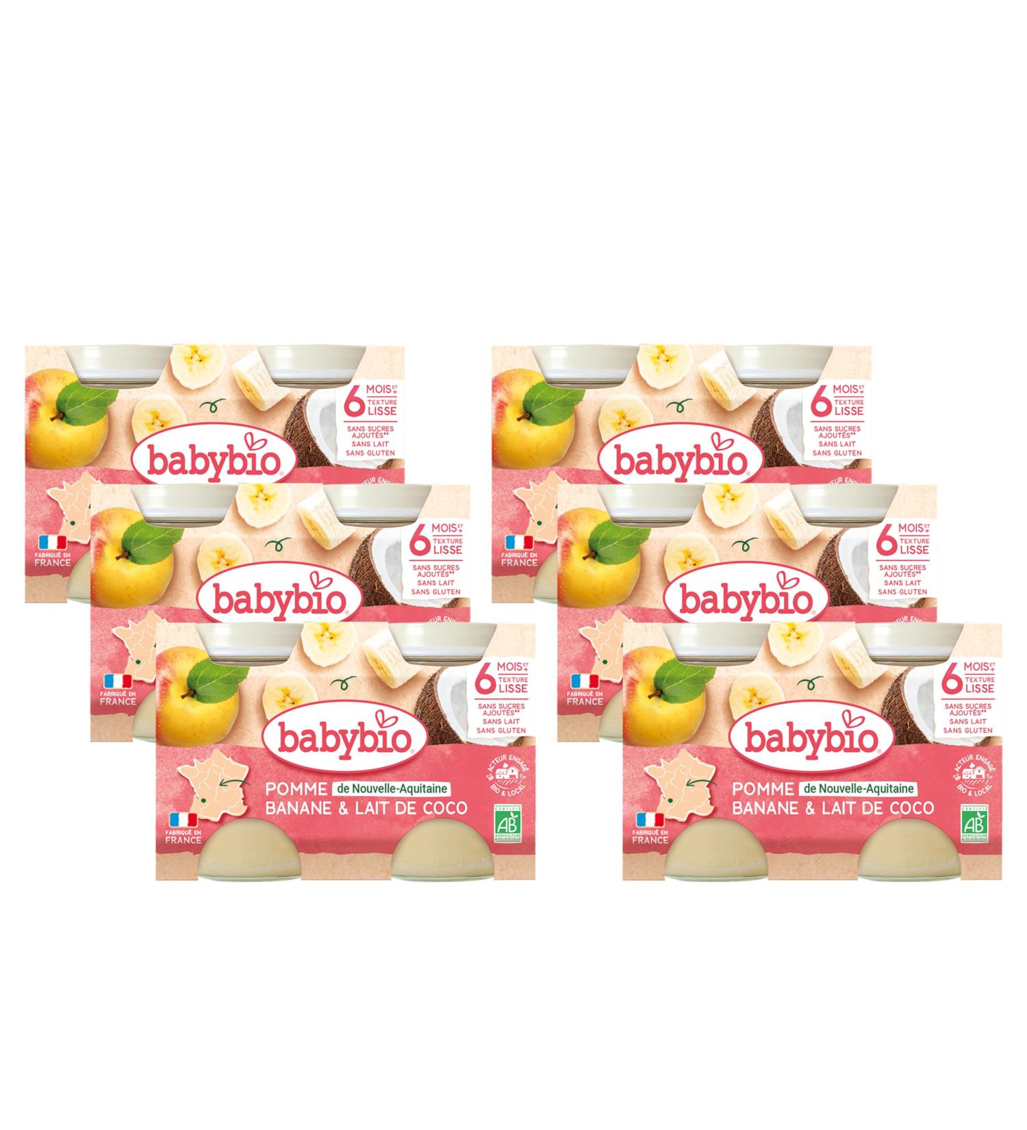 Babybio - Small Coconut Banana Apple Pots - 2x130g - 6+ Months - Organic - Pack of 6 - Buy Online on GoSupps.com