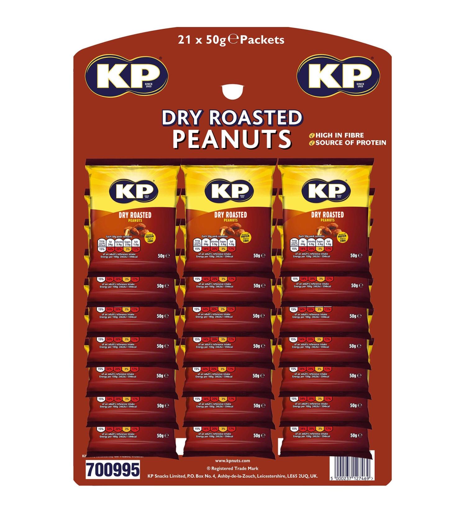KP Dry Roasted Peanuts 21 x 50g