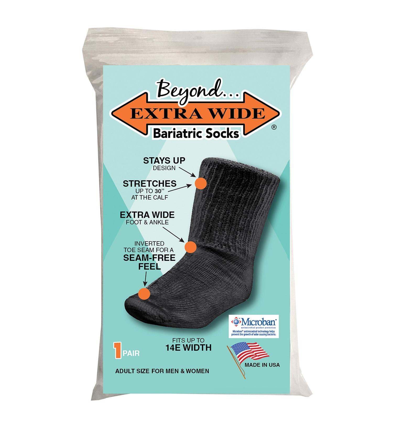 Bariatric Lymphedema Calf Sock - 30 Inch Stretch - Black - Buy Online on GoSupps.com
