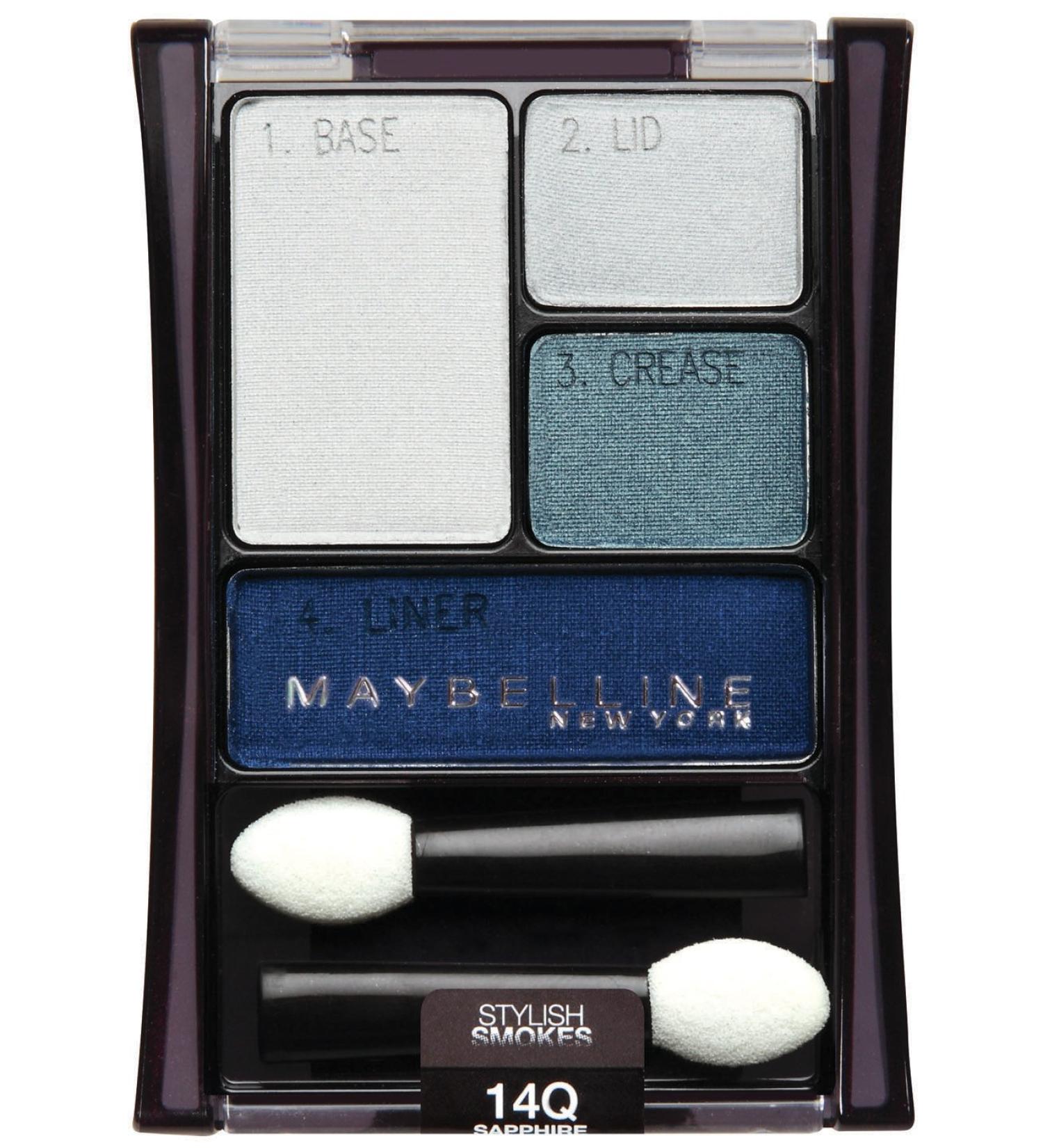Maybelline New York Expert Wear Eyeshadow Quads 14q Sapphire Smokes Stylish Smokes 0.17 Ounce