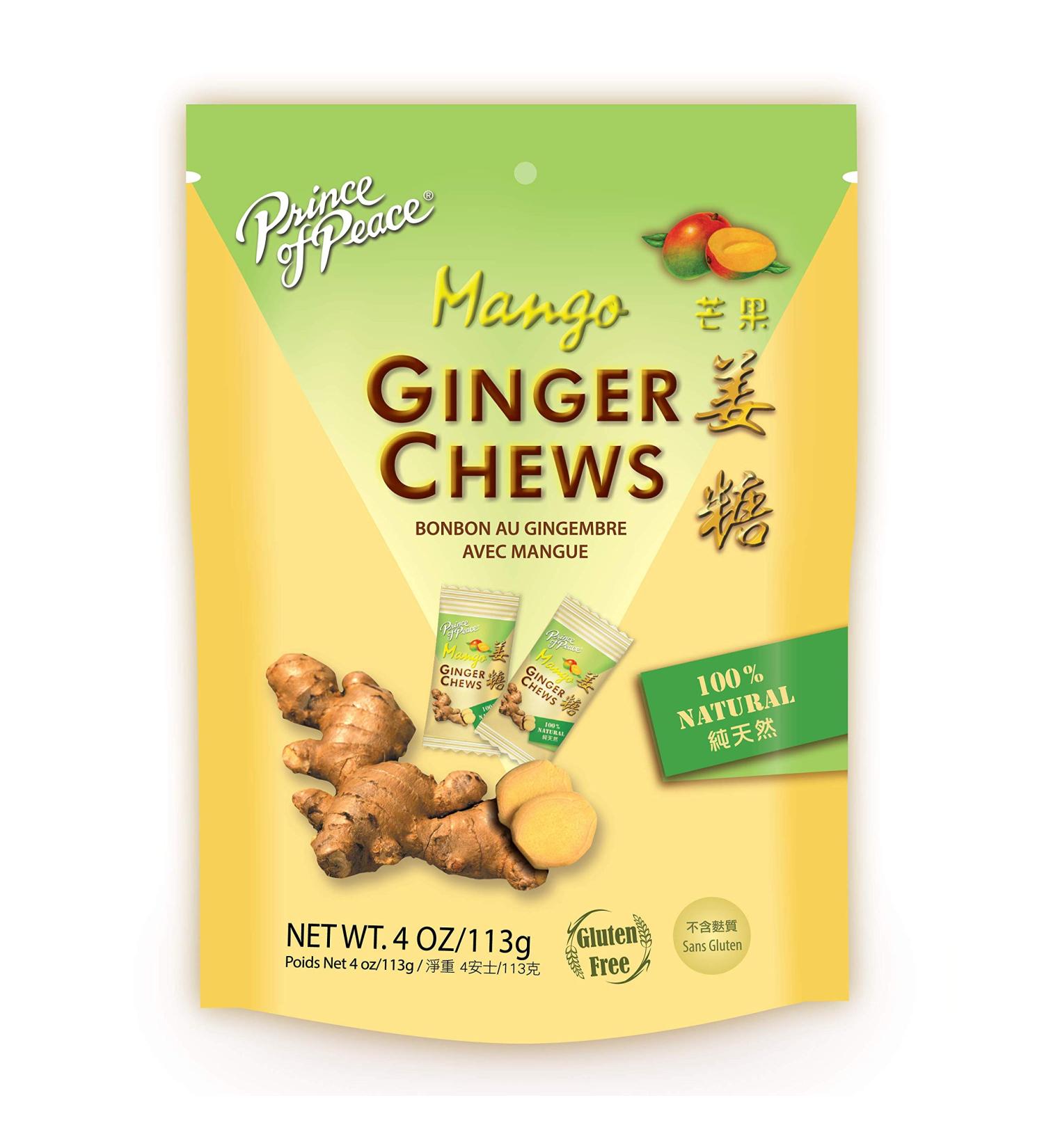 Prince of Peace Ginger Chews - 100% Natural Mango 28 Chews - Buy Online on GoSupps.com