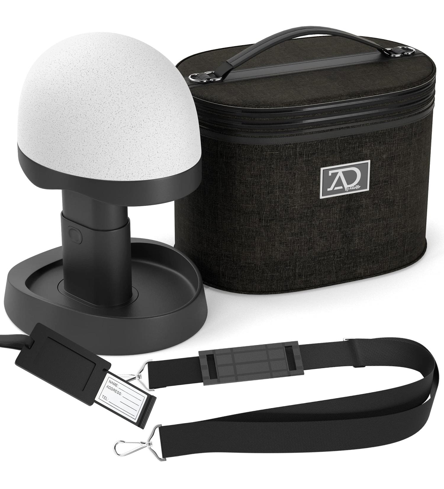 Wig Travel Case - 8-12 High Wig Box with Collapsible Stand - Dome Foam Head - Zipper Carrying Case for Safe Storage and Travel of Wigs (Denim Black) - Buy Online on GoSupps.com
