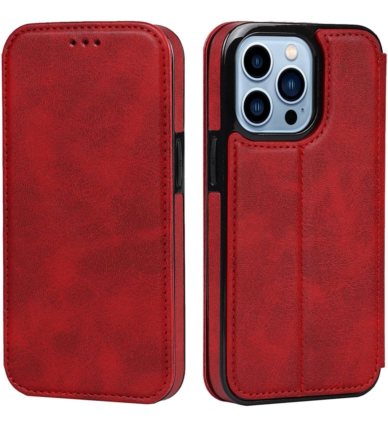 BRART Wallet Case for iPhone 13/13 Pro/13 Pro Max PU Leather Magnetic Protective Flip Case Cover with Credit Card Slot Viewing Stand Shockproof TPU (Color : Red Size : 13 mini 5.4") 13 mini 5.4" Red - Buy Online on GoSupps.com