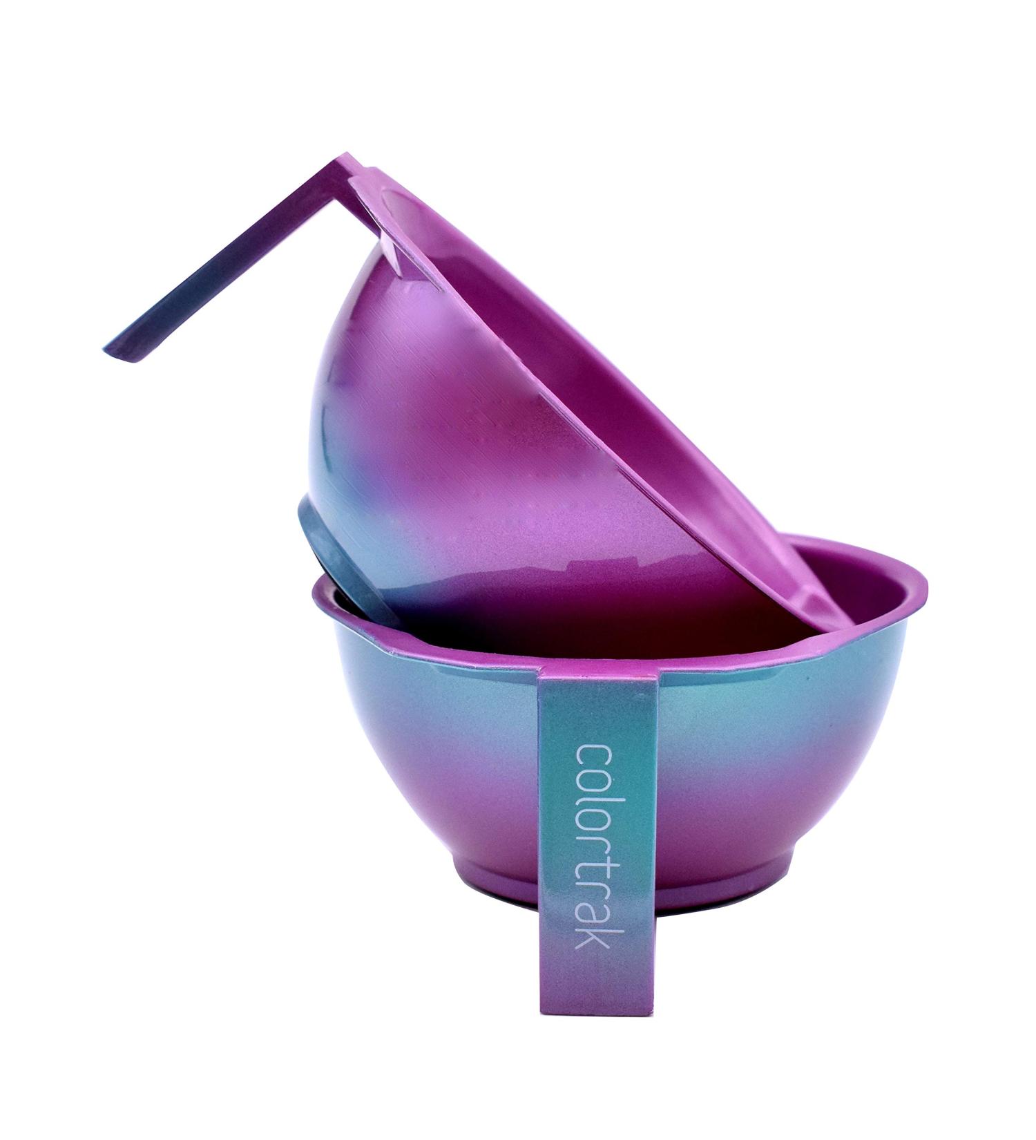Colortrak SC Aurora Stackable Color Bowls with Non-Slip Bottom and Easy-Pour Spout - Shimmer Gradient Design - Set of 2 with Milliliter Measurements - Buy Online on GoSupps.com