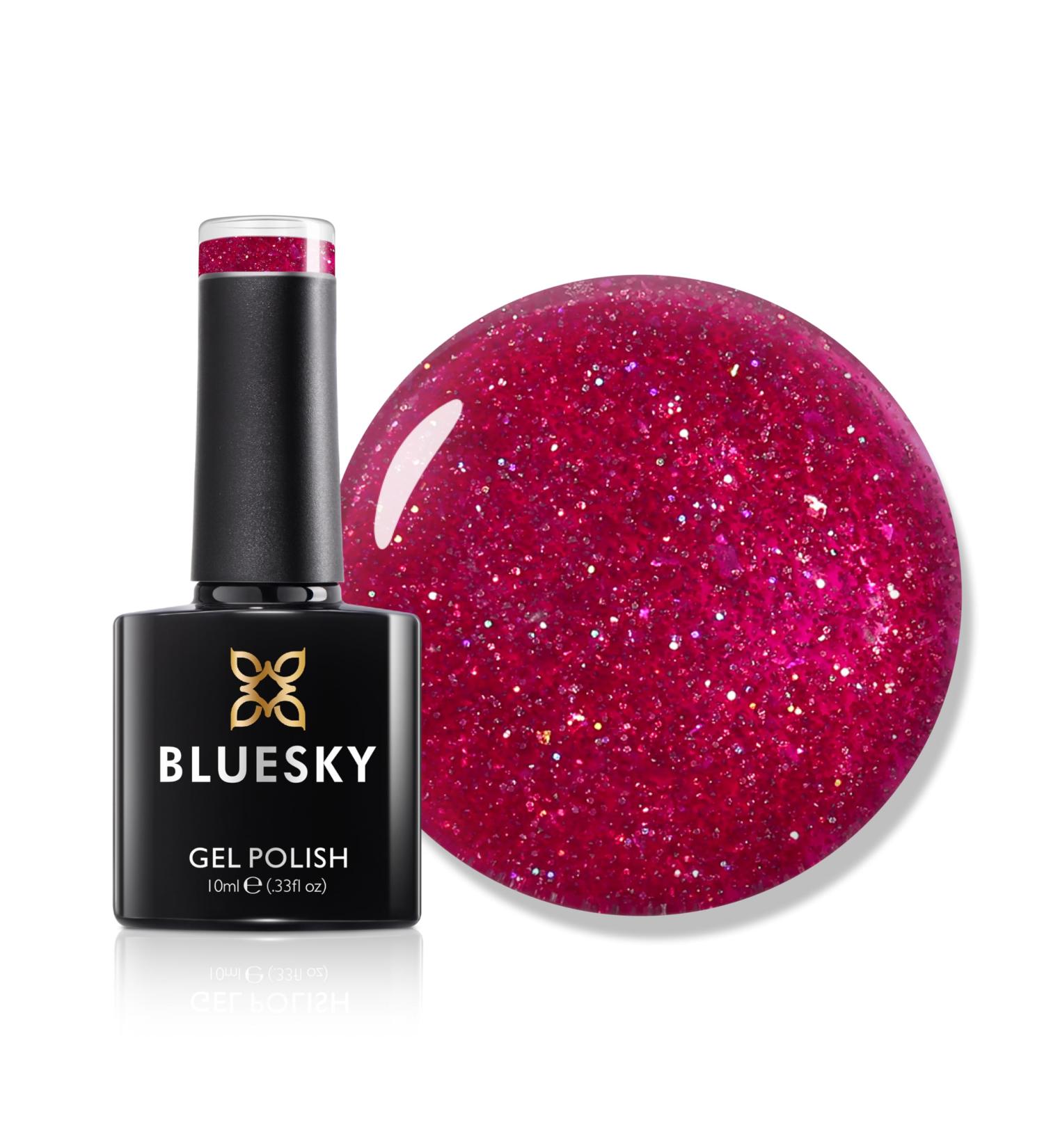 Bluesky Gel Nail Polish 10ml Glimmer Burgundy - LVM02 Pink Soak-Off Gel Polish for 21 Day Manicure Professional Salon & Home Use Requires Curing Under UV/LED Lamp - Buy Online on GoSupps.com