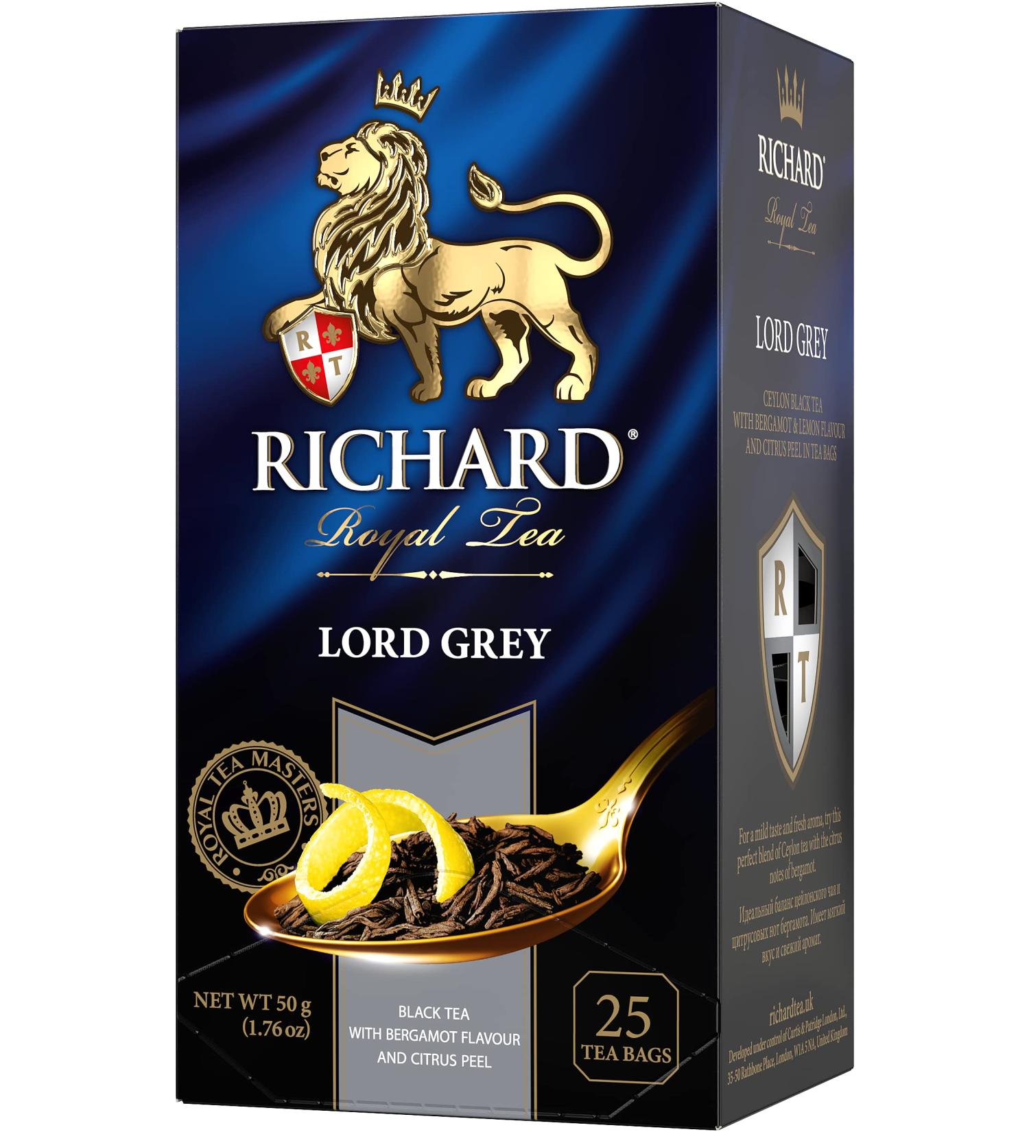 RICHARD Tea Royal Black Tea 25 TEA BAGS Lord Gray - Buy Online on GoSupps.com
