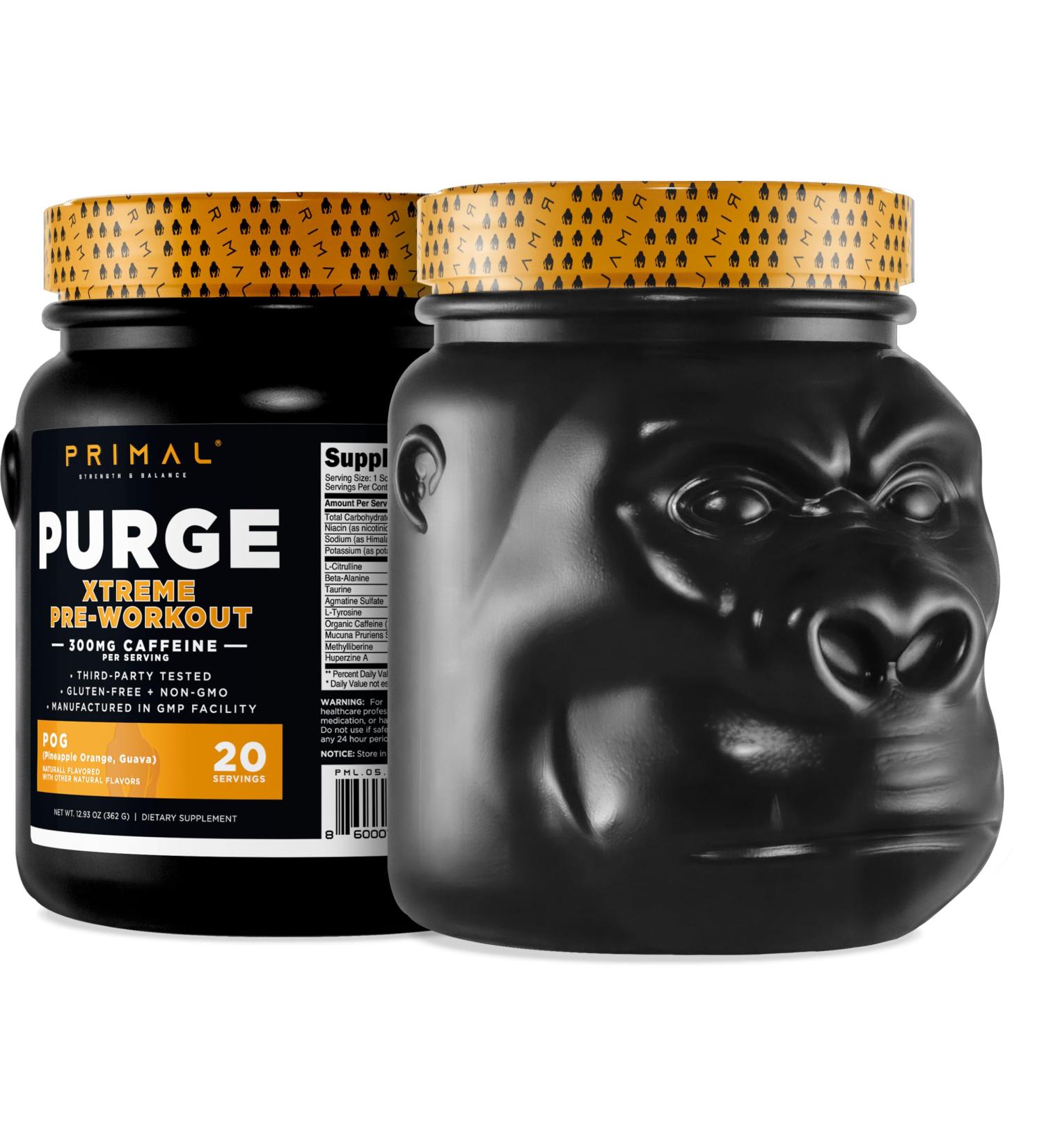 Primal Purge Xtreme Pre-Workout (Pineapple Orange Guava Flavor) (20 Servings) - Gluten-Free + Non-GMO - Buy Online on GoSupps.com