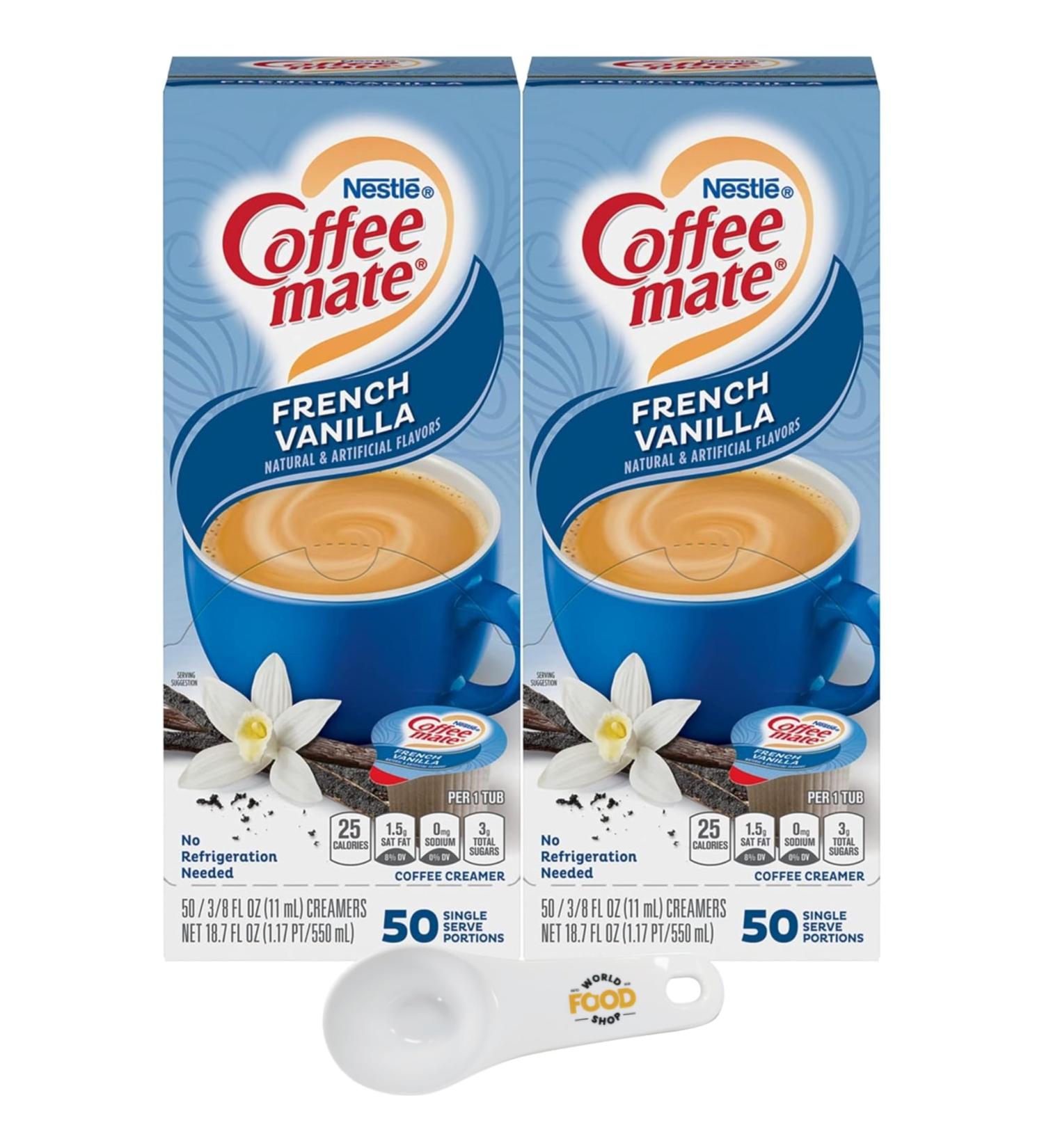  World Food Shop Nestle Coffee Mate 2-Pack French Vanilla Liquid Coffee Tins with Spoon World Food Shop 50 Carats - Buy Online on GoSupps.com