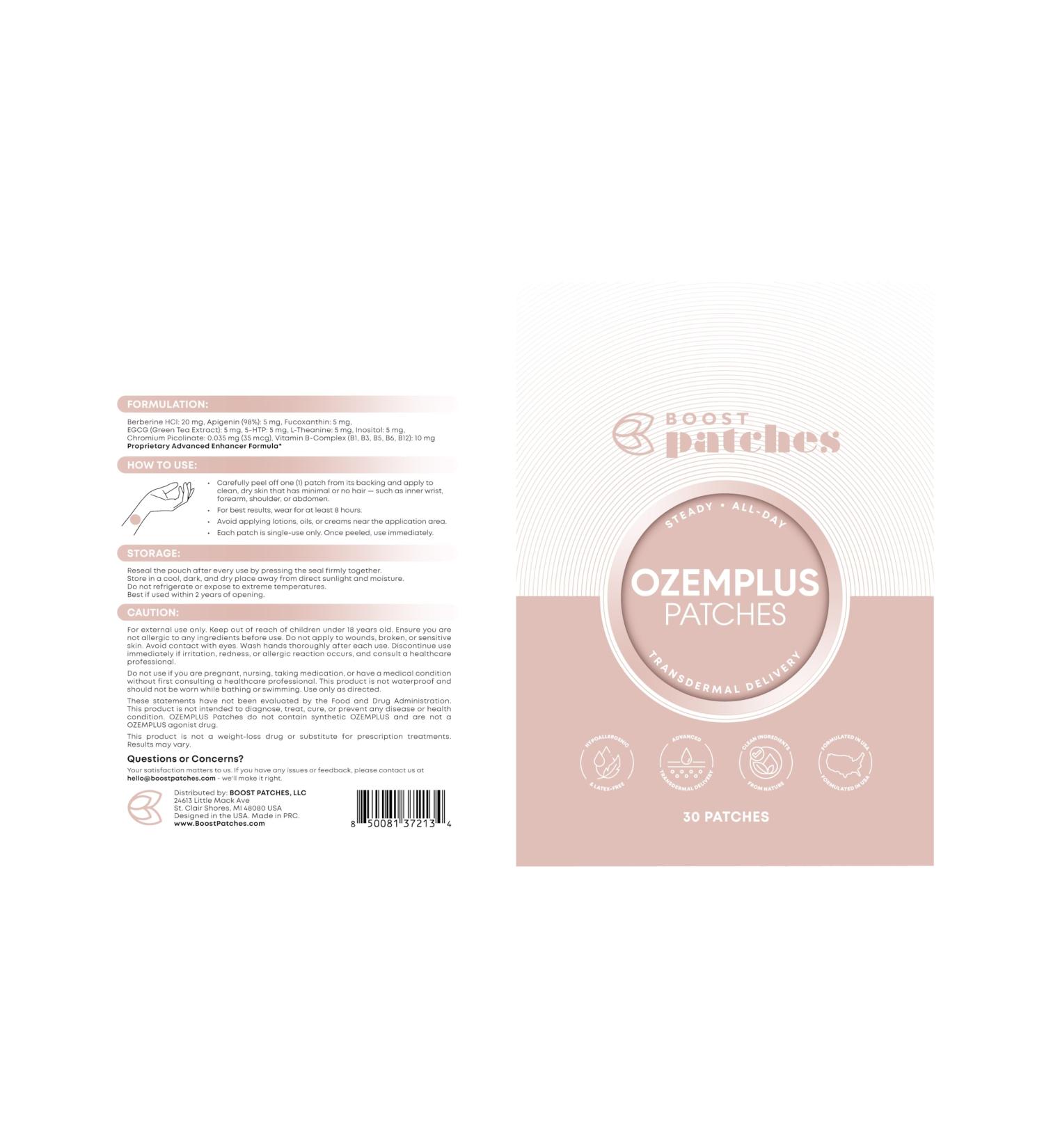 Boost Patches OzemPlus Daily Support Formula Advanced Daily Nutrient Blend for General Wellness
