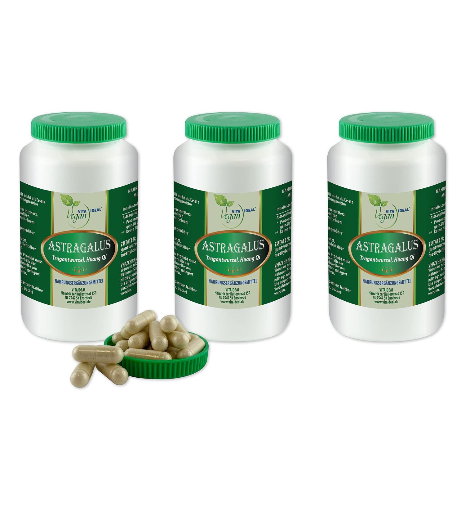 Vita Ideal Vegan Astragalus Root 3X - 360 Capsules | 900mg Daily Natural Supplement - Pure Plant-Based Healing - Buy Online on GoSupps.com