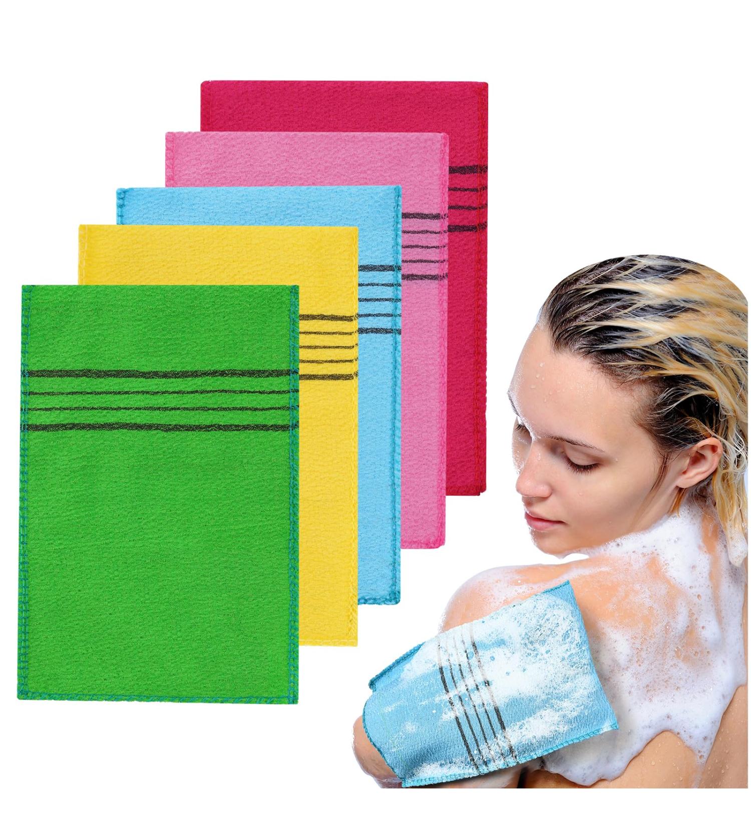 URAQT 5Pcs Asian Exfoliating Gloves Dual-Sided Korean Exfoliating Gloves Body Scrub Glove Bath SPA Exfoliating Mitts Dead Skin Remover Gloves Deep Body Scrubber for Women and Men 5 Pcs - Buy Online on GoSupps.com