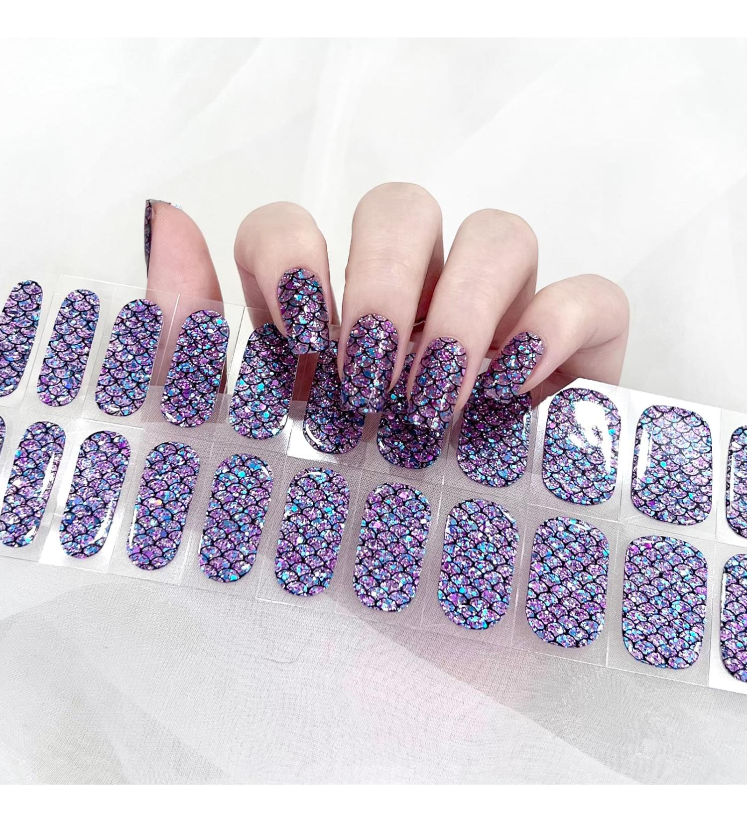 Semi Cured Gel Nail Strips 22 Stickers - Salon-Quality Mermaid Design - UV/LED Lamp Required - Buy Online on GoSupps.com