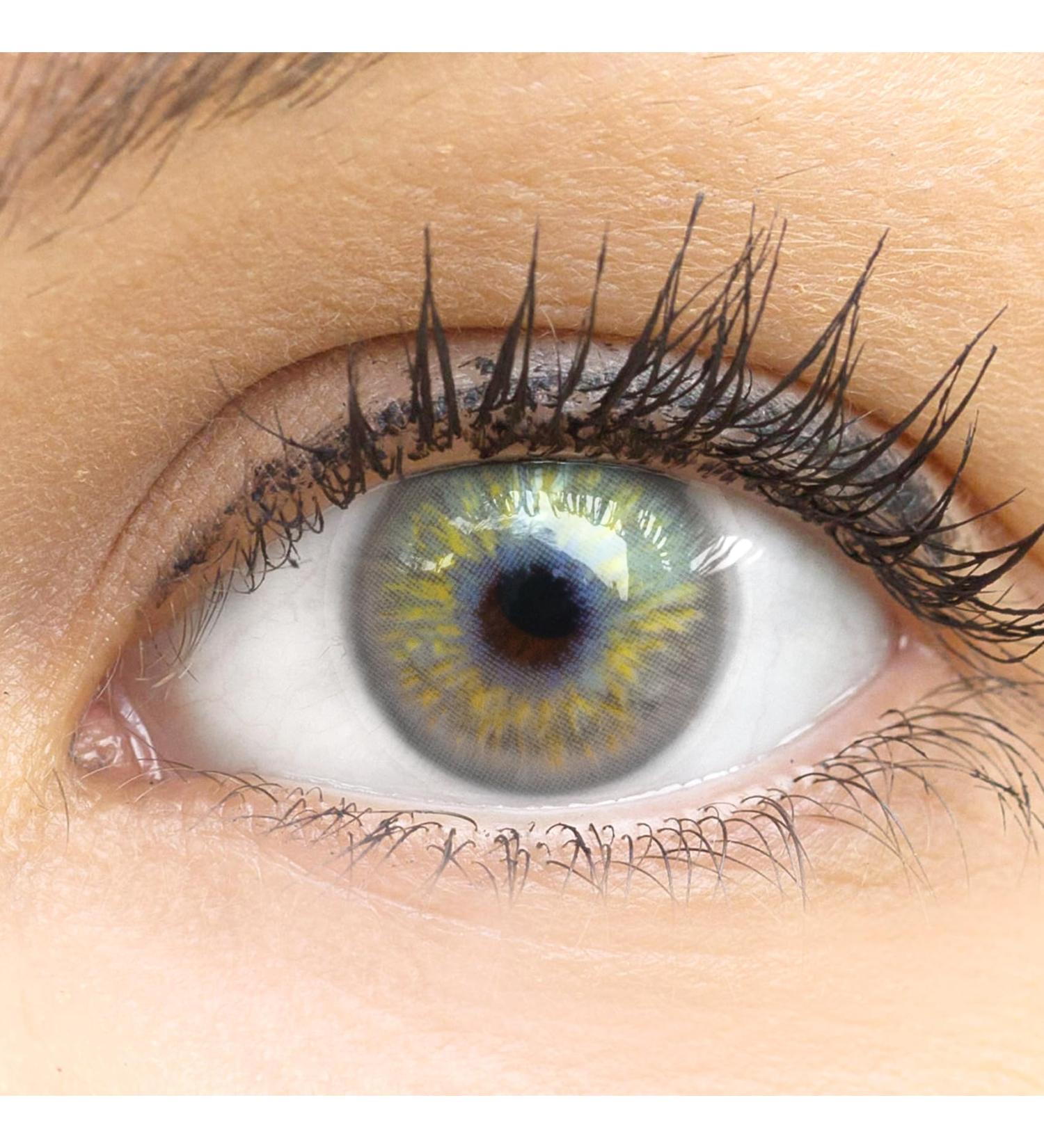 Buy Natural Gray Colored Contact Lenses - Monthly Soft Hydrogel 2-Pack with Case | No Prescription Needed - Buy Online on GoSupps.com