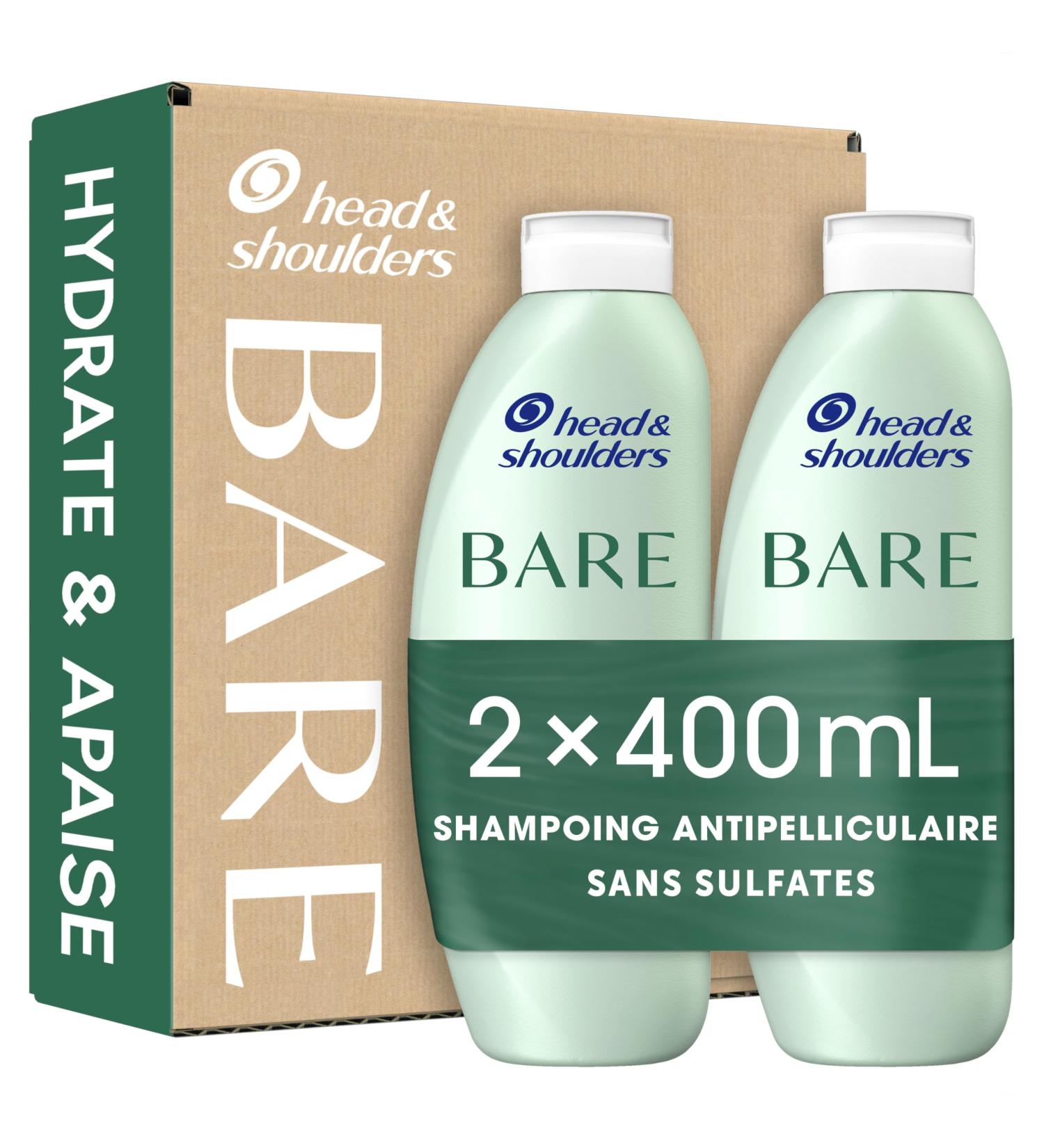 Head & Shoulders Bare Hydrate & Soothe Anti-Dandruff Shampoo Sulfate-Free Silicone-Free 2x400ml - Buy Online on GoSupps.com