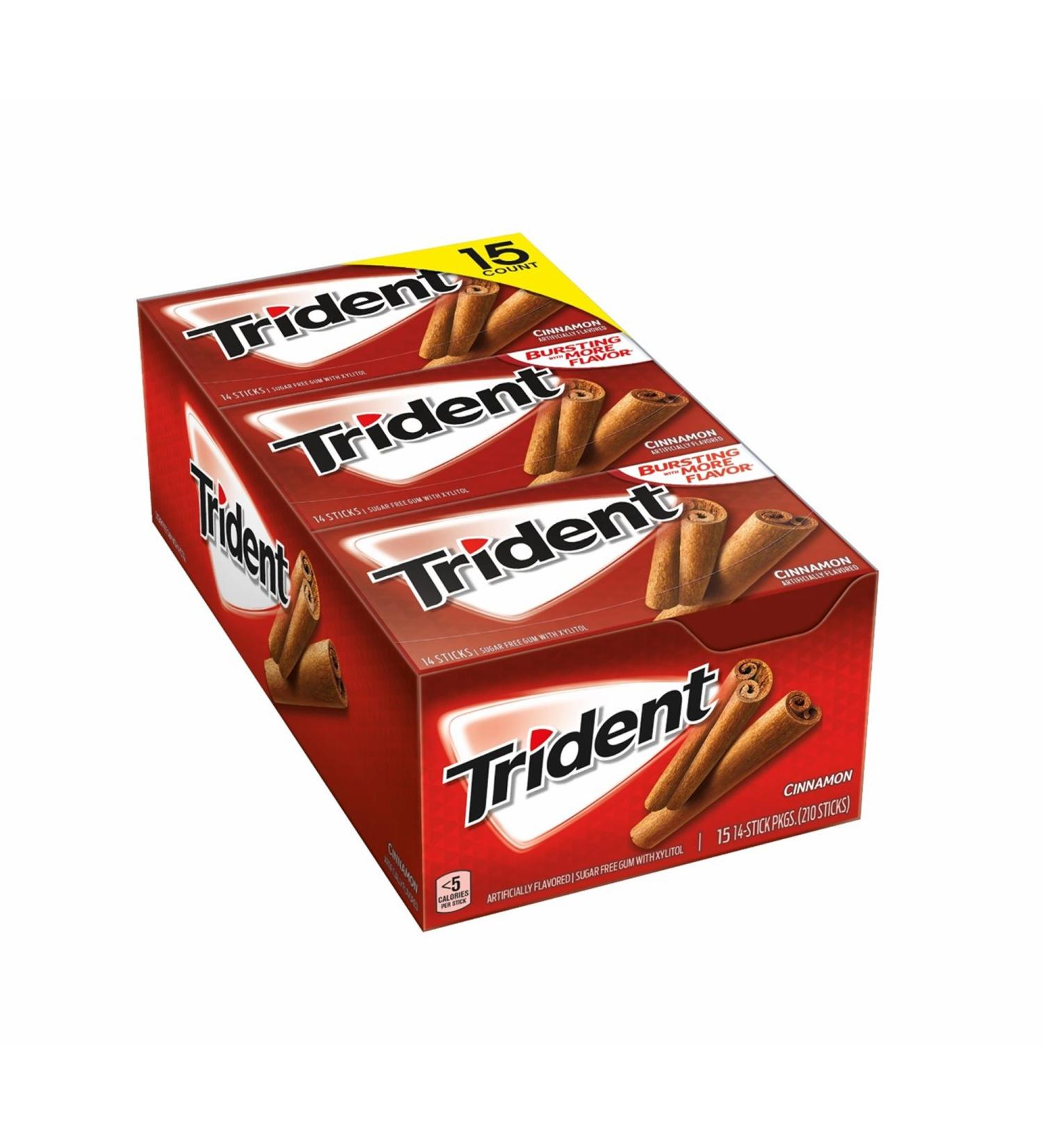 Trident Cinnamon Sugar Free Gum - 14x18 Sticks - Buy Online on GoSupps.com