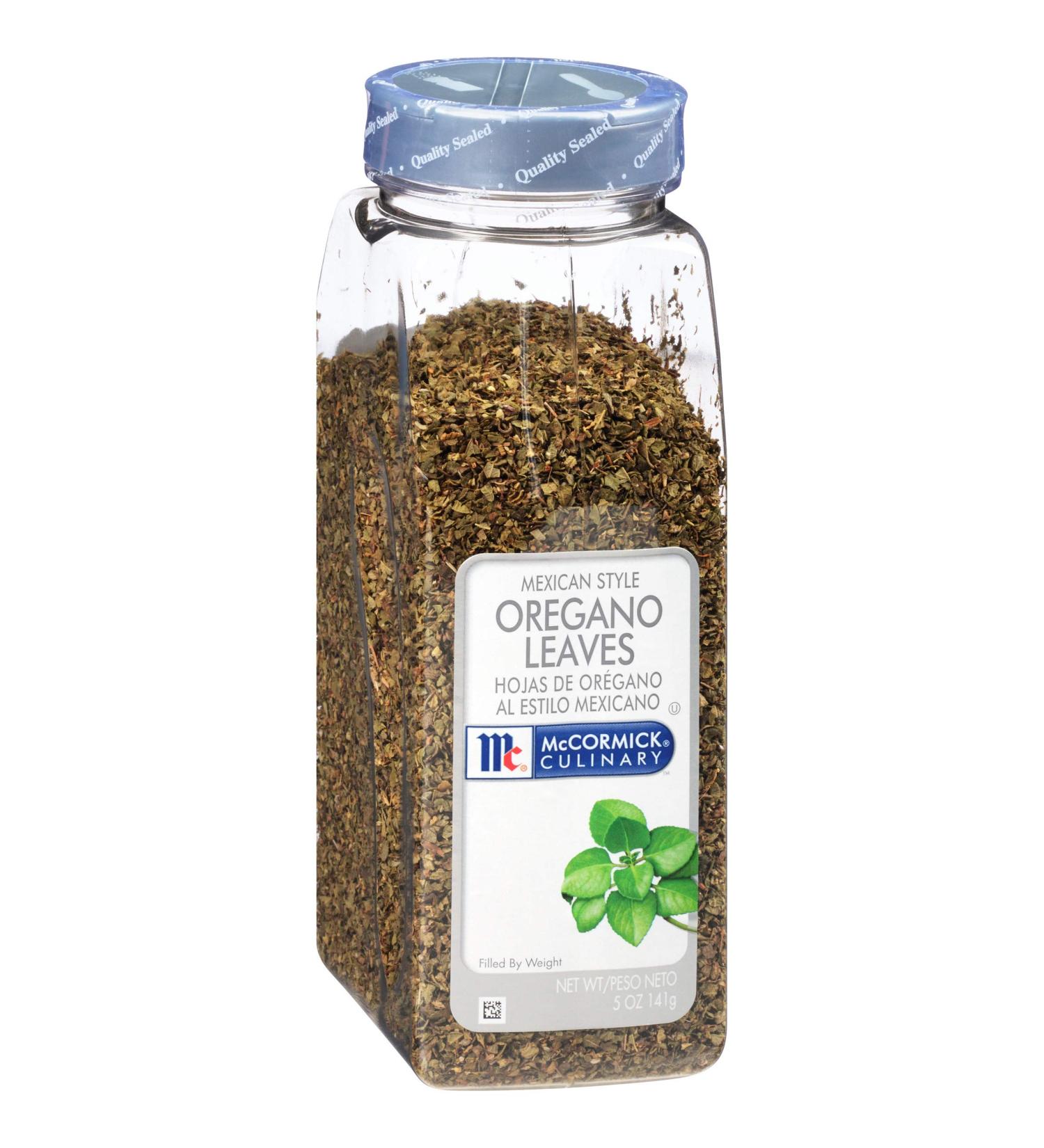 McCormick Culinary Mexican Style Oregano Leaves 5 oz - Premium Dried Herb for Tomato and Southwestern Dishes - Ideal for Grilled Meats - 5 Ounce Container - Buy Online on GoSupps.com