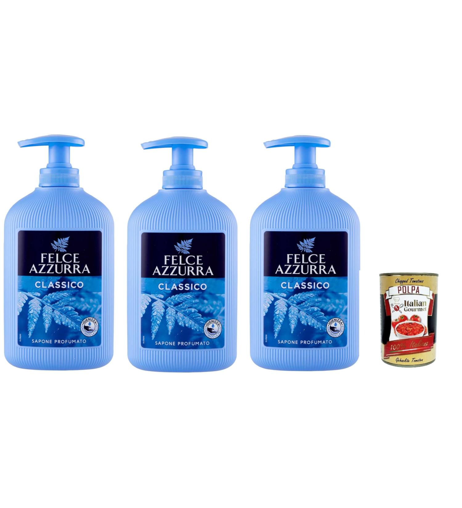  Italian Gourmet E.R. Felce Azzurra Classic Liquid Soap 300ml + Italian Gourmet Pulp 400g (Pack of 3) - Buy Online on GoSupps.com