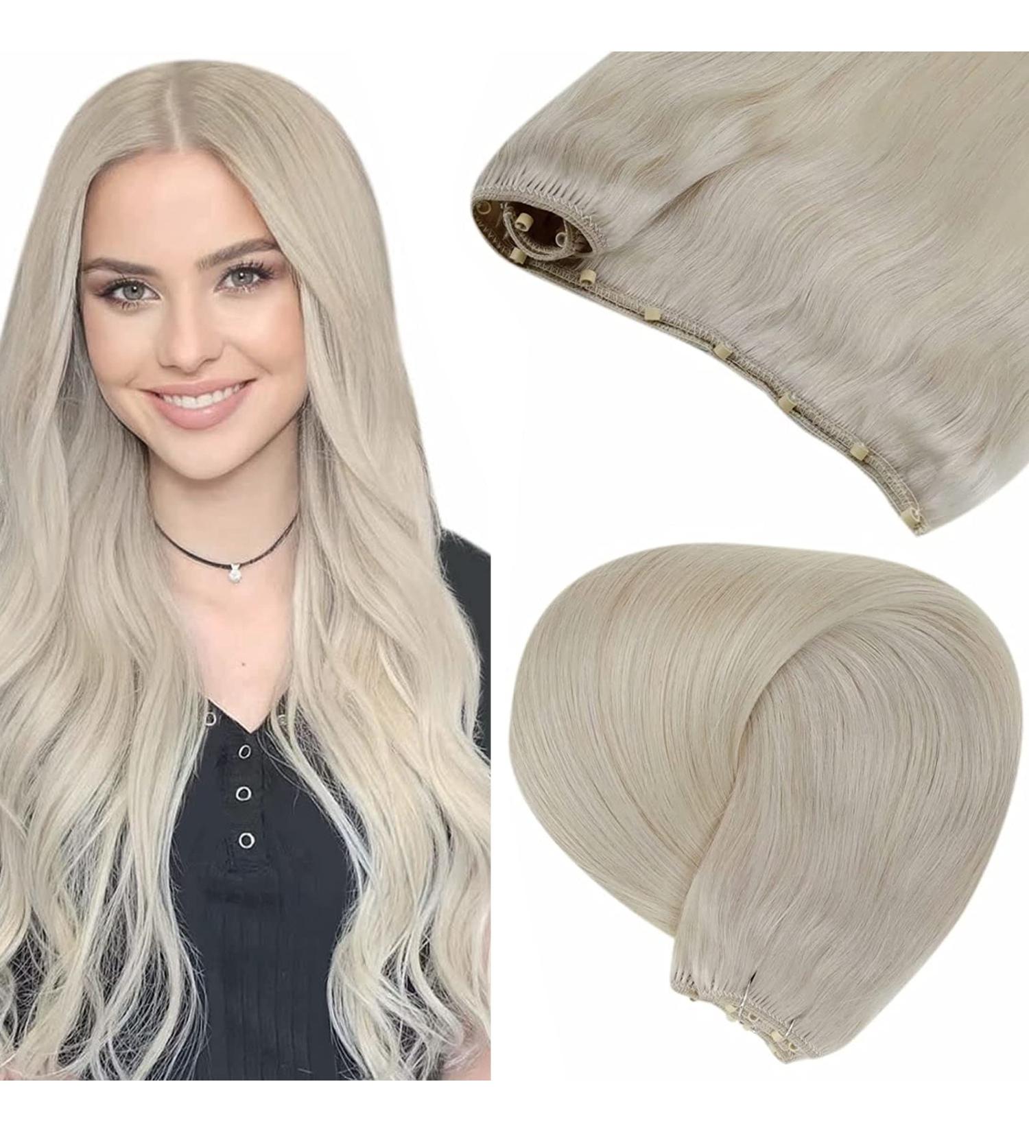 LAAVOO Blonde Micro Link Extensions - 50g Real Remy Human Hair 45cm Platinum Blonde #60 Invisible Micro Bead Hair Extensions - Buy Online on GoSupps.com