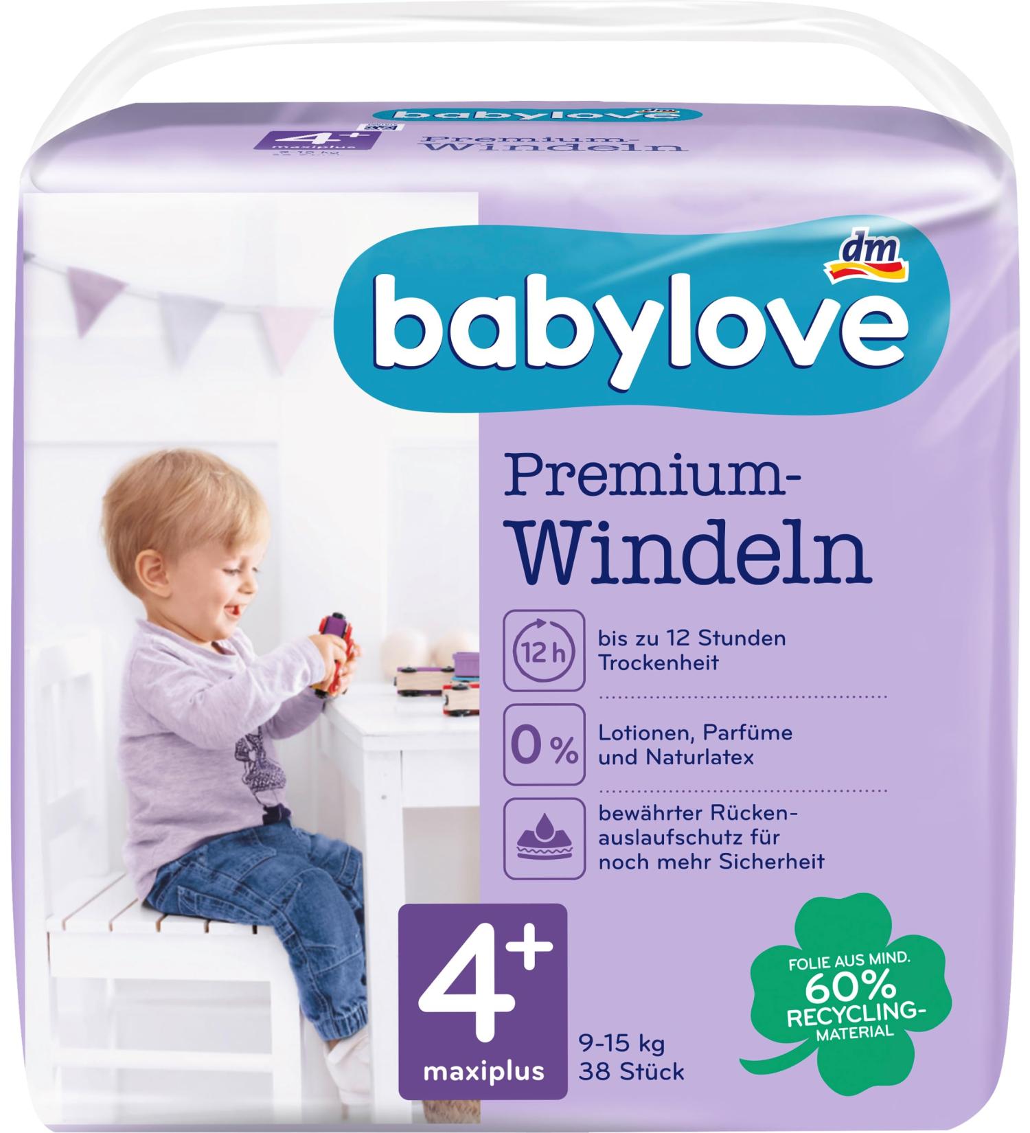 Babylove wet wipes and co (pack of 4 premium diapers size 4+) Pack of 4 premium diapers size 4+