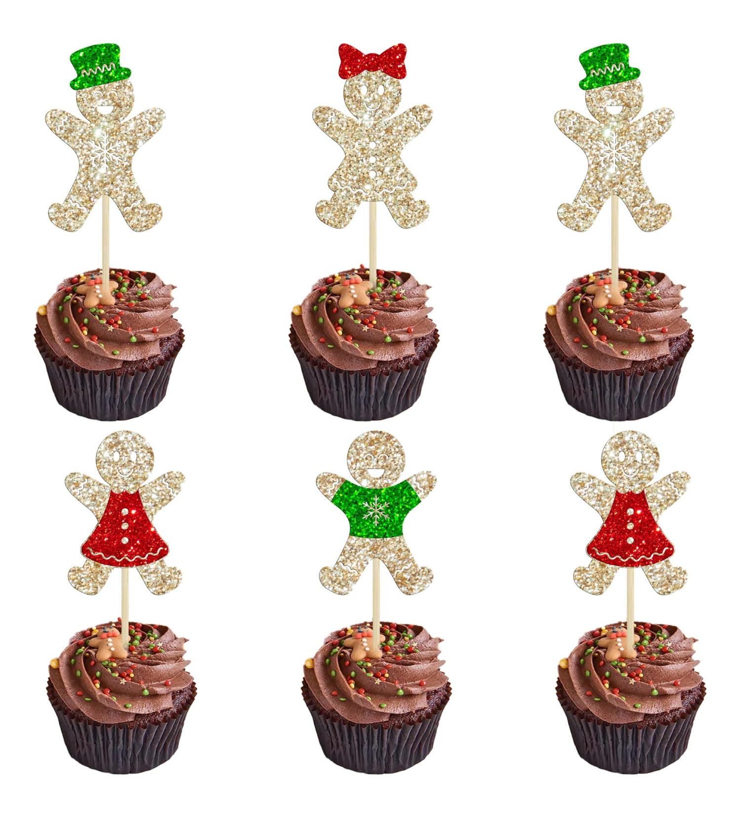 24Pcs Gingerbread Gender Reveal Cupcake Toppers Christmas Gingerbread Man Boy or Girl Cupcake Picks Xmas Holiday Theme Gender Reveal Baby Shower Party Decor Supplies Multicolor-16 - Buy Online on GoSupps.com
