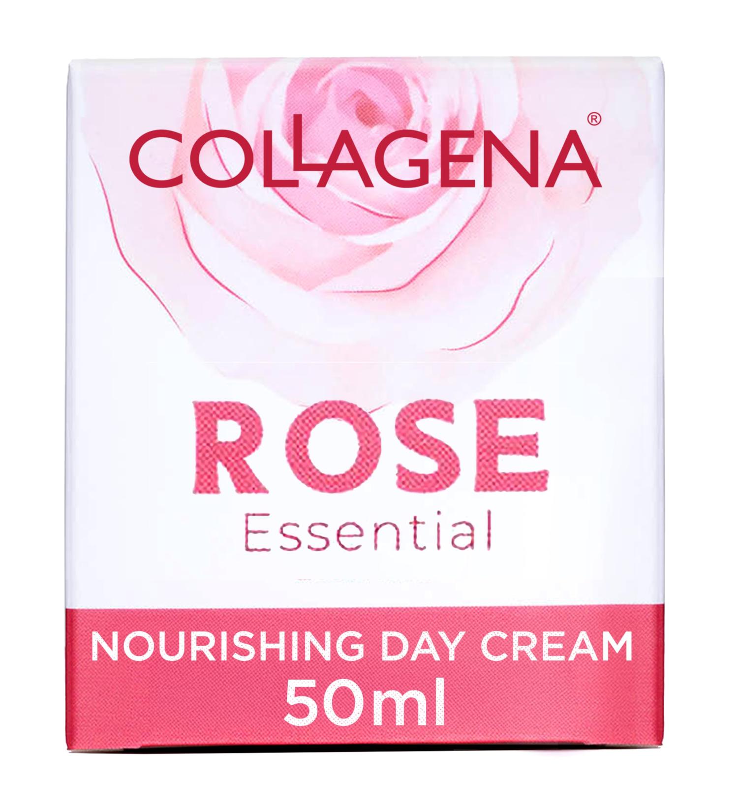 Collagena Rose Essential nourishing day cream with rose oil and collagen peptides deepacting moisture and antiaging care enriched with shea butter almond and olive oil 50 ml - Buy Online on GoSupps.com