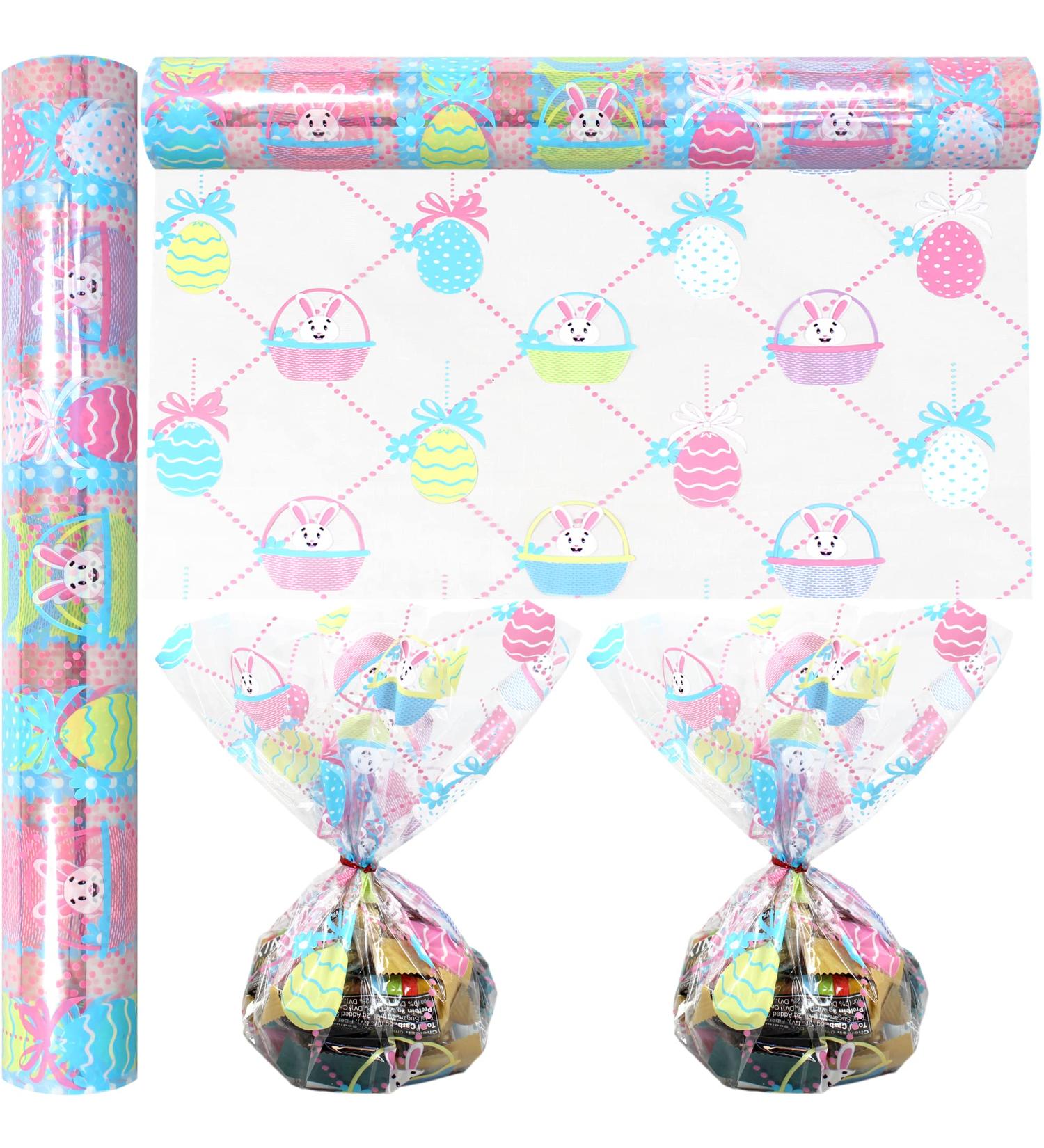 AnapoliZ Easter Cellophane Wrap Roll - 100ft x 16in | Crystal Clear 2.3 Mil Thick Design for Treats, Baskets, & Gifts - Easter Bunnies & Eggs - Buy Online on GoSupps.com