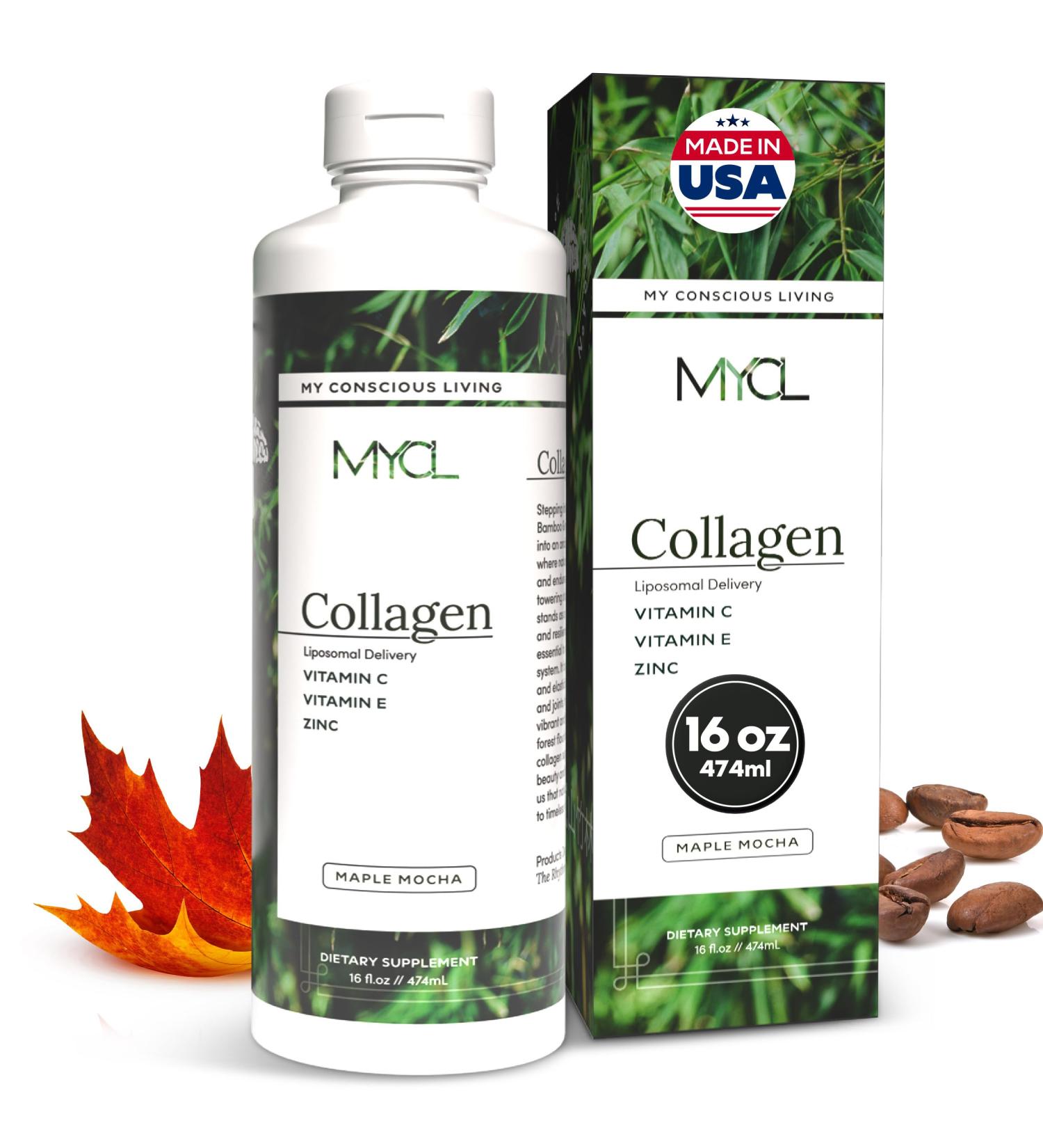 Liquid Collagen for Women - Vegan Collagen Liposomal Supplement - Ultra Absorption Plant Based with Bamboo Extract Vitamin C Amino Acids - Skin Hair Nail Joint Support - Maple Mocha 30 Servings - Buy Online on GoSupps.com