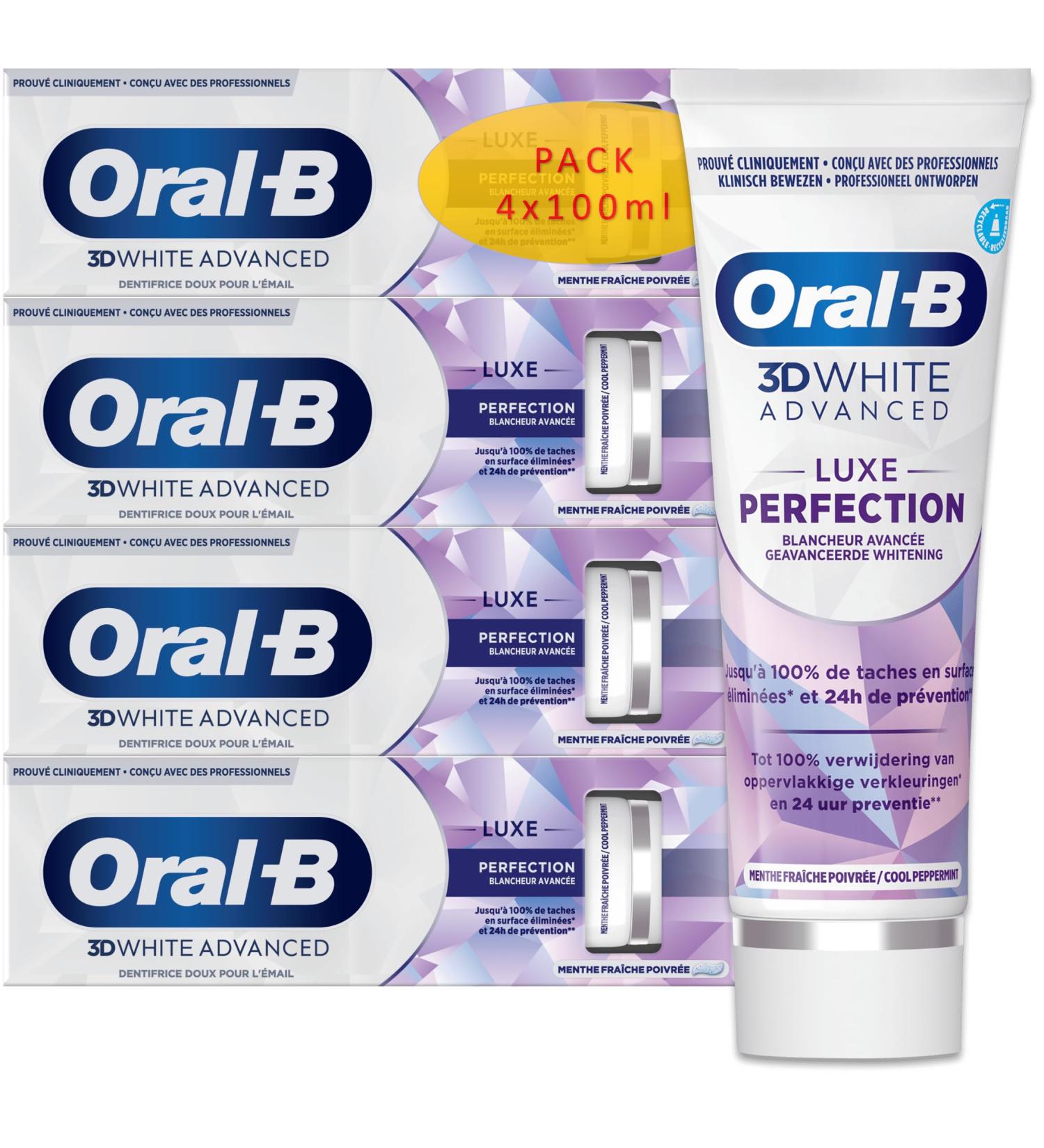 Oral B 3D White Advanced Luxe Perfection Toothpaste 4x100ml - Buy Online on GoSupps.com